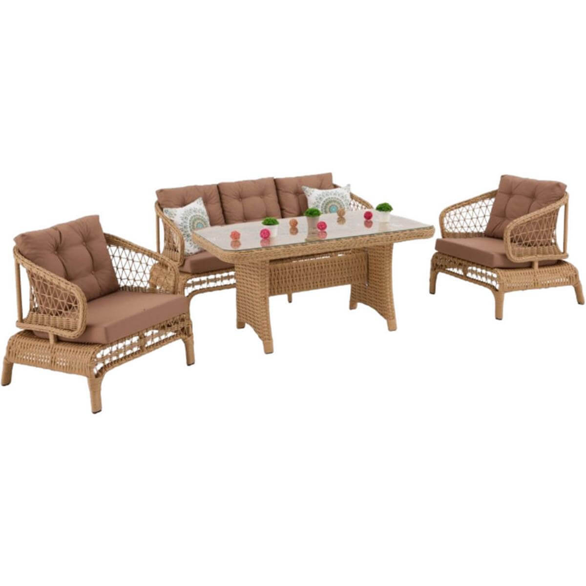 Sedir Capi 3+1+1 Peru Orta Masalı Bahçe Mobilyası (SEDİR.PER503)