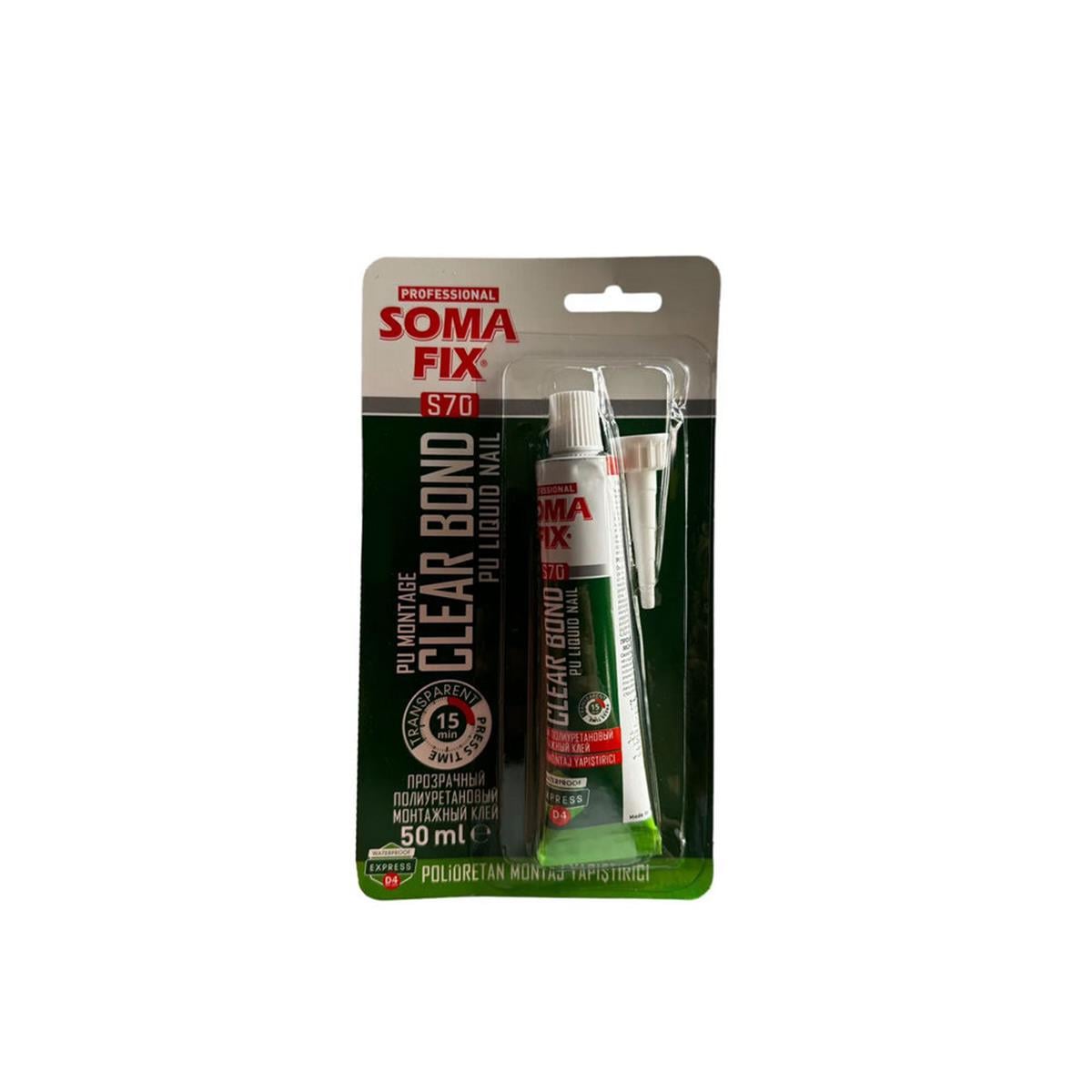 Somafix Şeffaf 50 Ml. Polüretan Tüp Montaj Yapıştırıcı Silikon (SOMAFIX.S70)