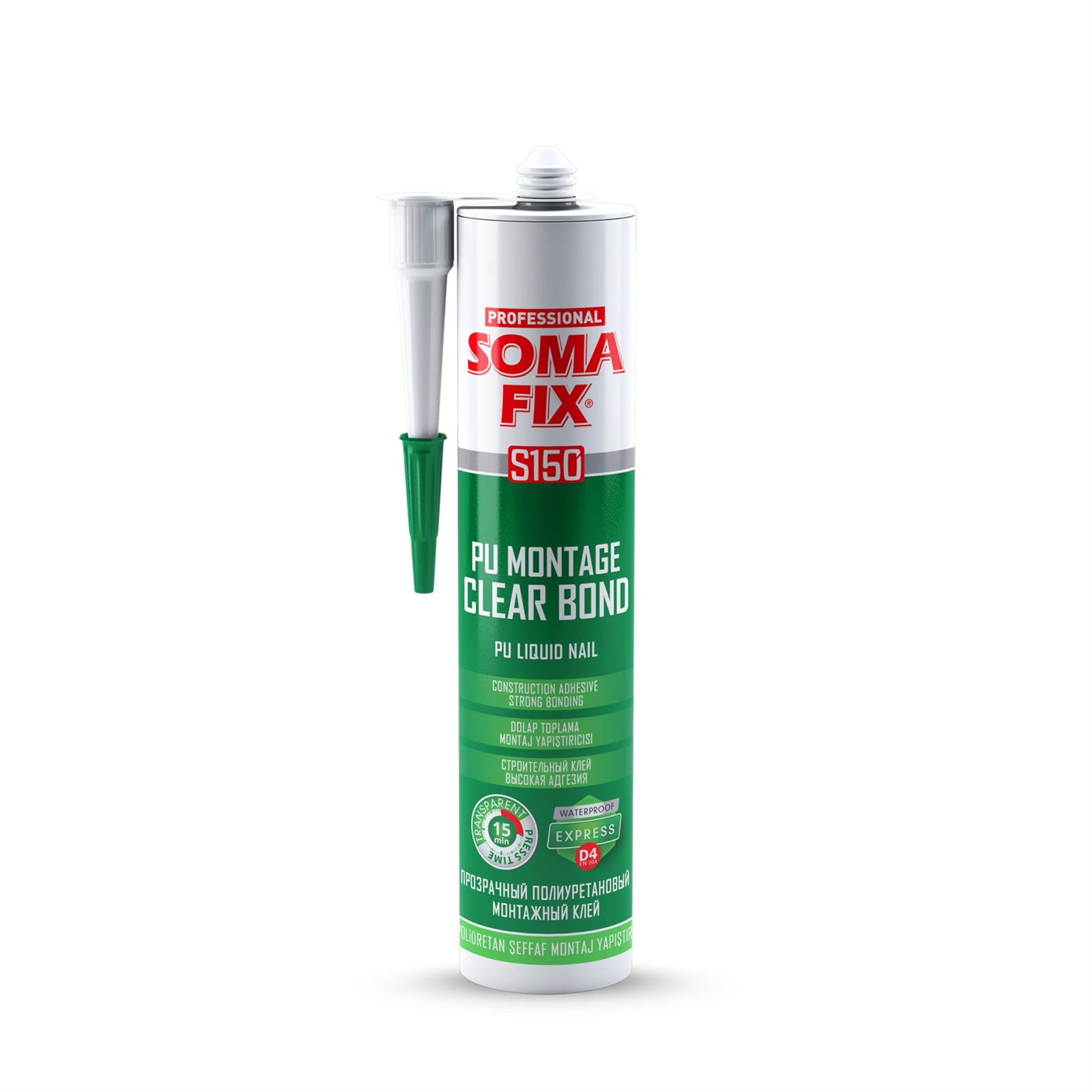 Somafix Şeffaf Plastik Kartuşlu 400 gr / 310 ml Sıvı Çivi (SOMAFIX.S150-P)