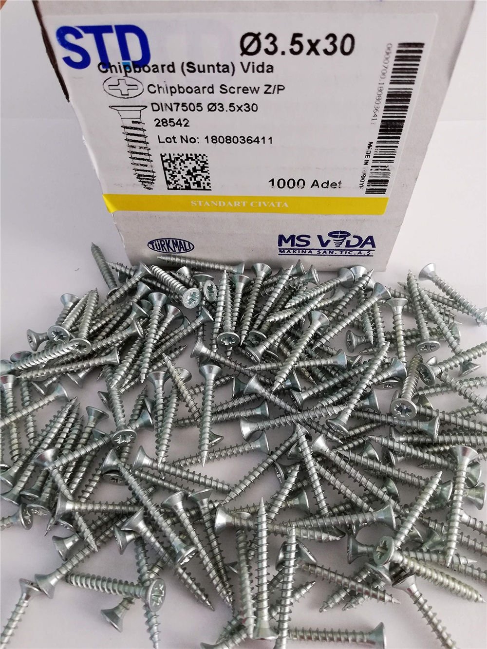 STD 3,5x30 Çinko Sunta Vidası (1000 Adet) (STD.900007700)