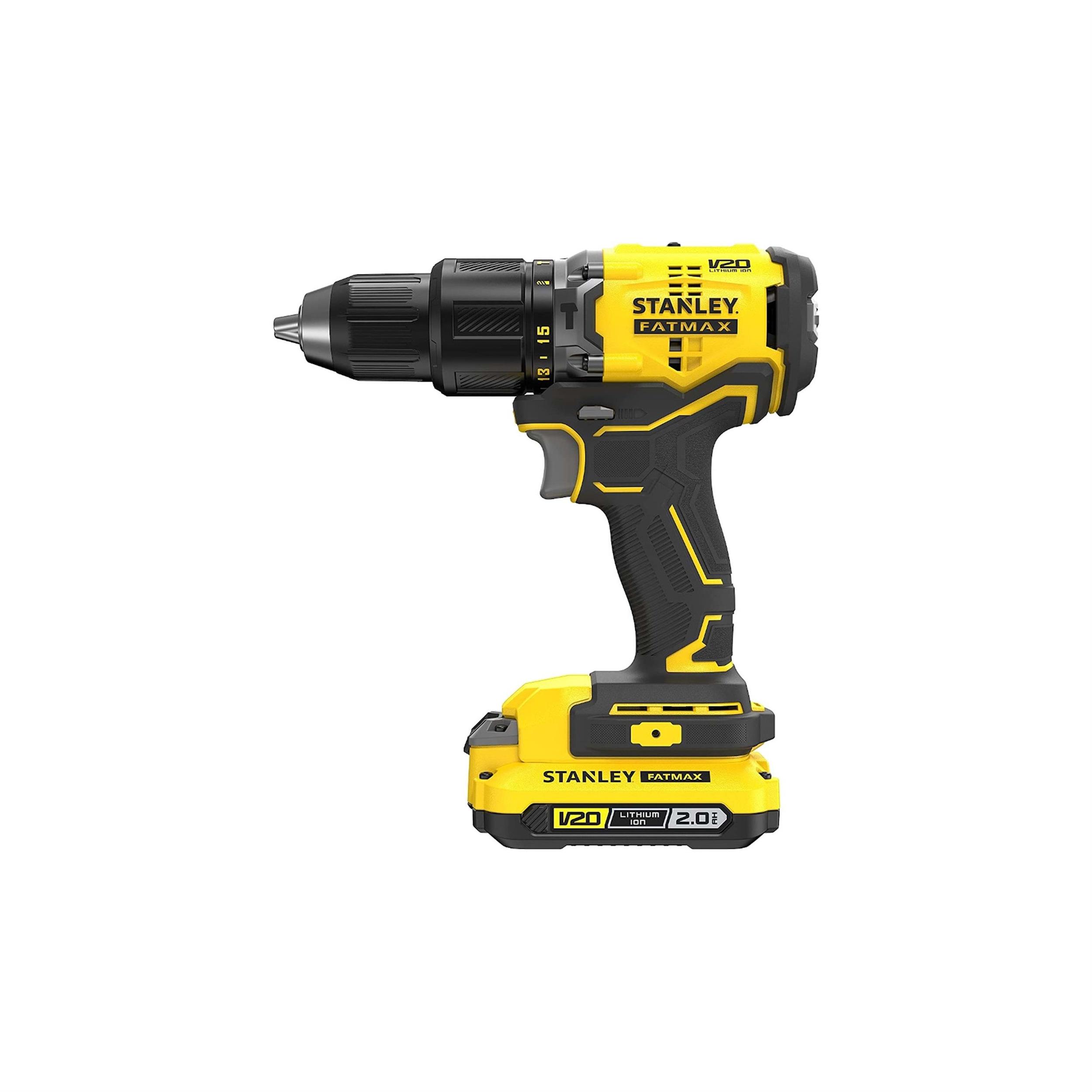 Stanley 18 V 2 Ah V20 Lityum Çift Akülü Kömürsüz Darbeli Matkap (STD.971730800)