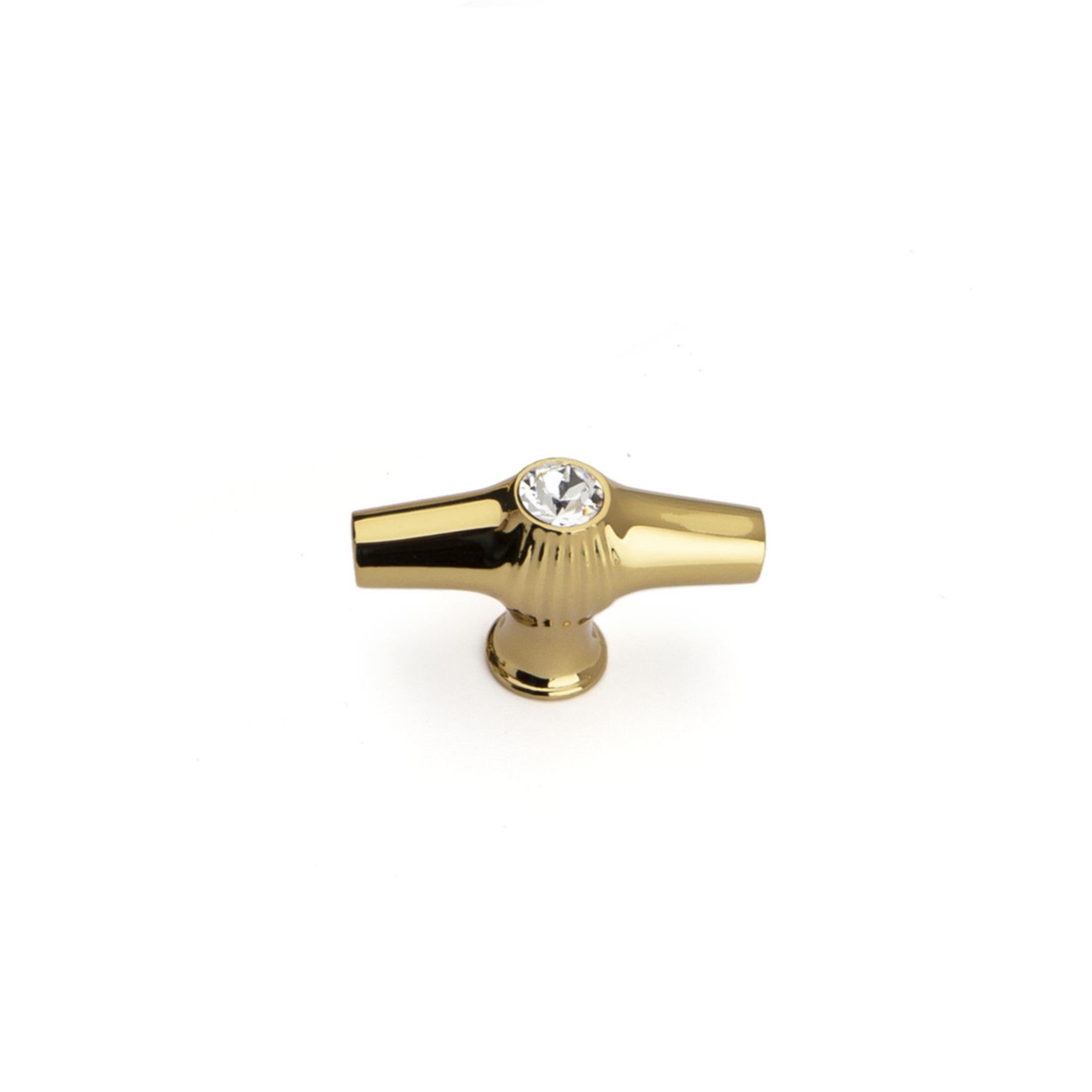 System Altın Swarovski Taşlı 8 mm Düğme Mobilya Kulpu (SY4218 0008 GL-SW1)