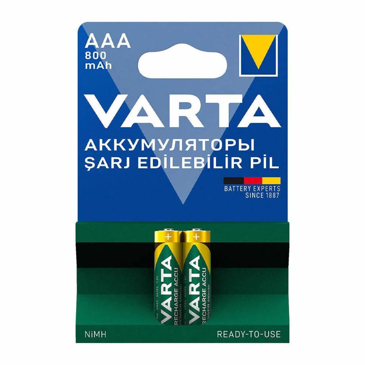 Varta 800 Mah Şarj Edilebilir İnce Pil (2 Adet) (VARTA.58398-2)