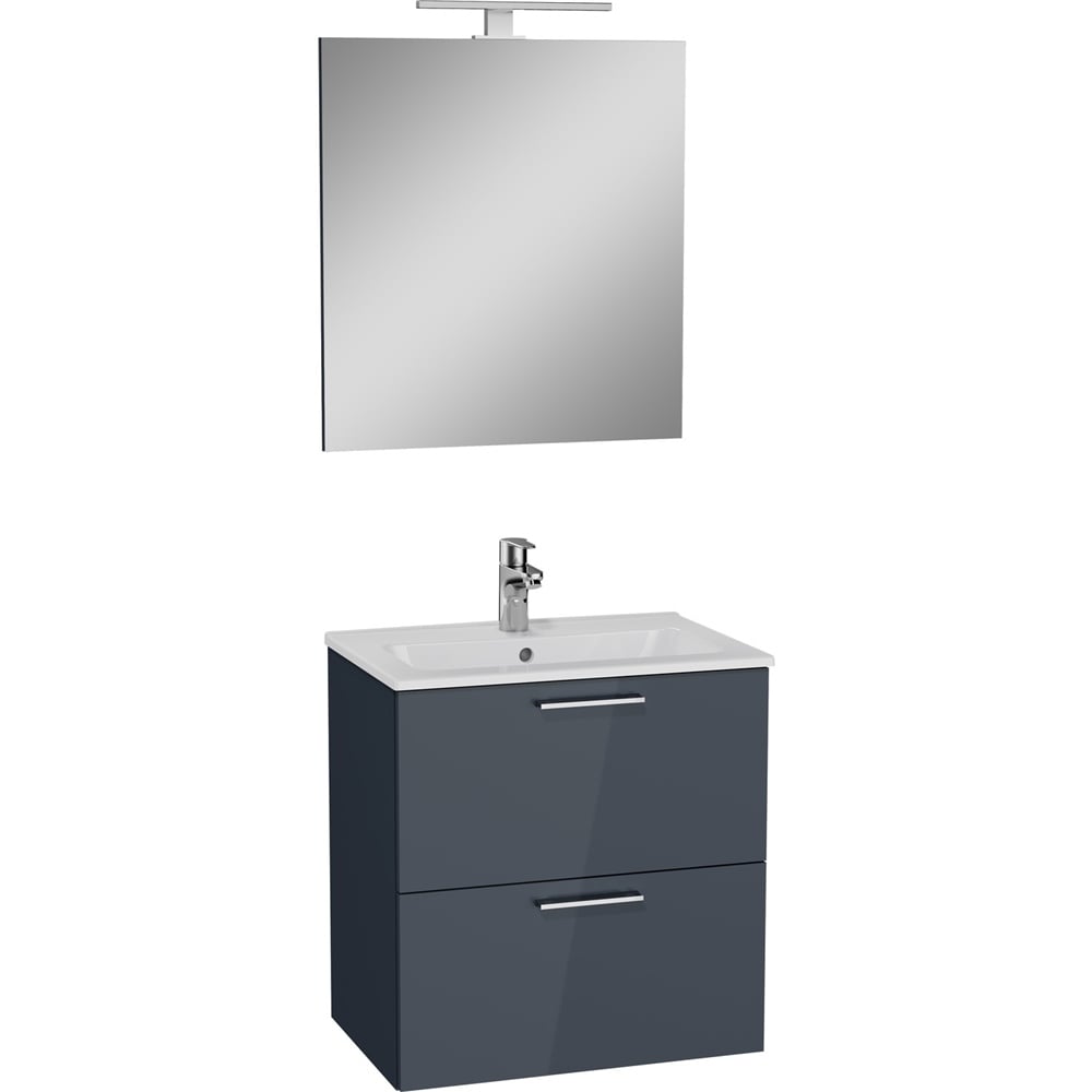 Vitra Parlak Antrasit 60 cm Mia Banyo Dolabı Takım (VİTRA.75102)