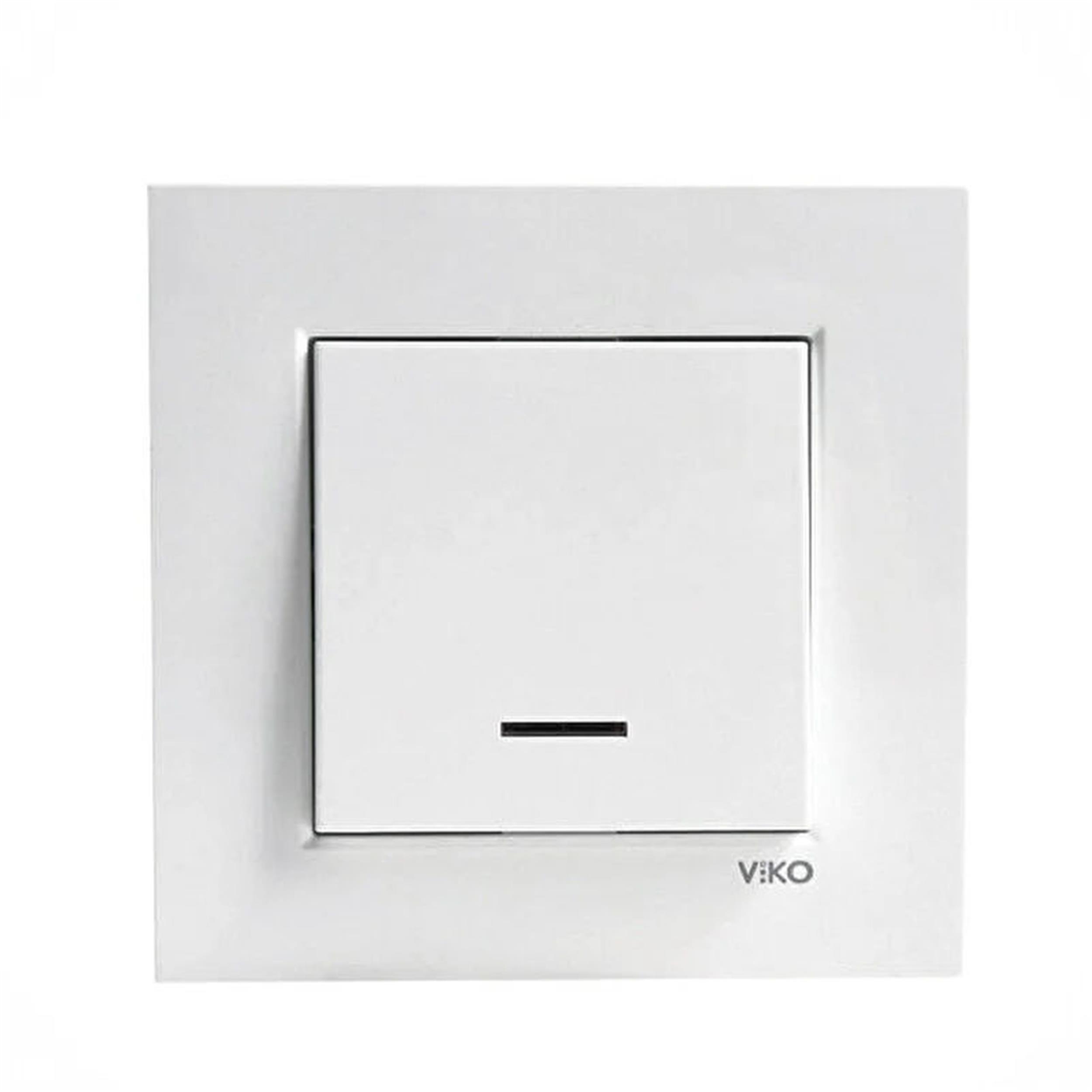 VİKO Beyaz Karre Işıklı Anahtar (VK-90960719)