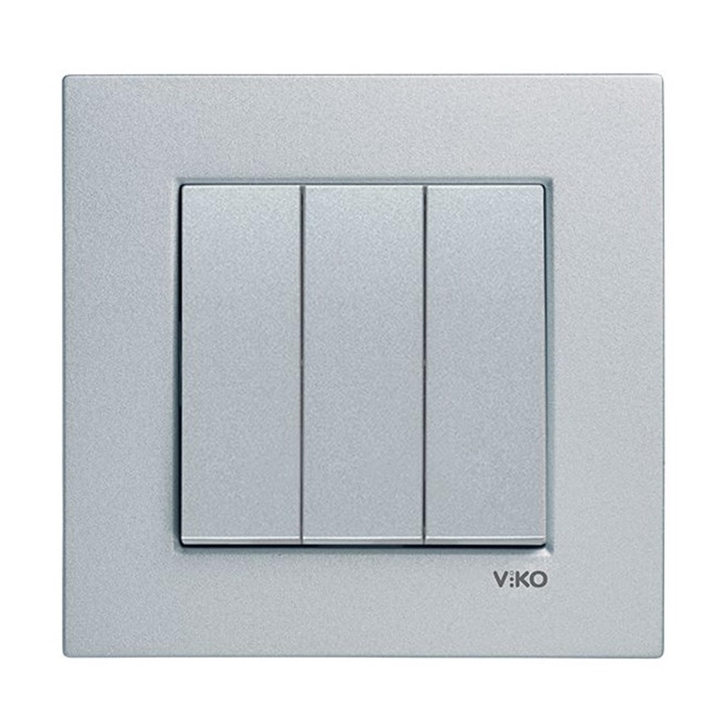 VİKO Gümüş Novella Trenda Üçlü Anahtar (Mekanizma Dahil) (VK-92005068)