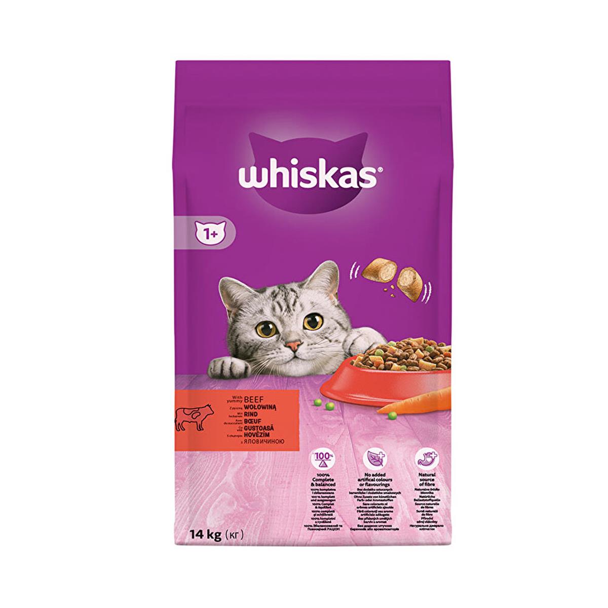 Whiskas 14 Kg Biftek ve Tavuklu Kuru Kedi Maması (WHISKAS.149639)