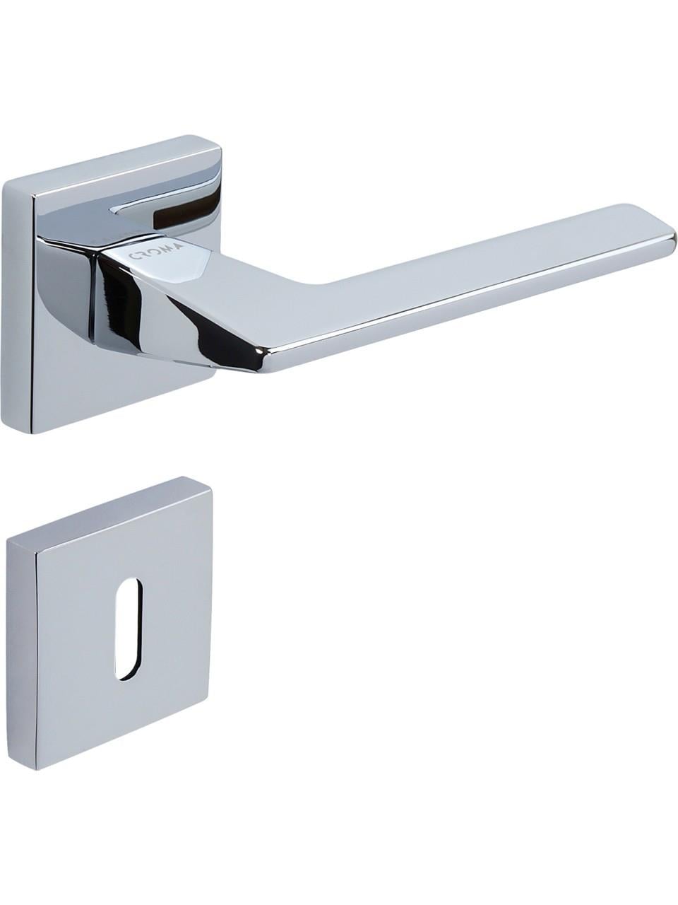 ÇEBİ Krom Croma Via-S Kare Rozetli Oda Kapı Kolu (115110103601)