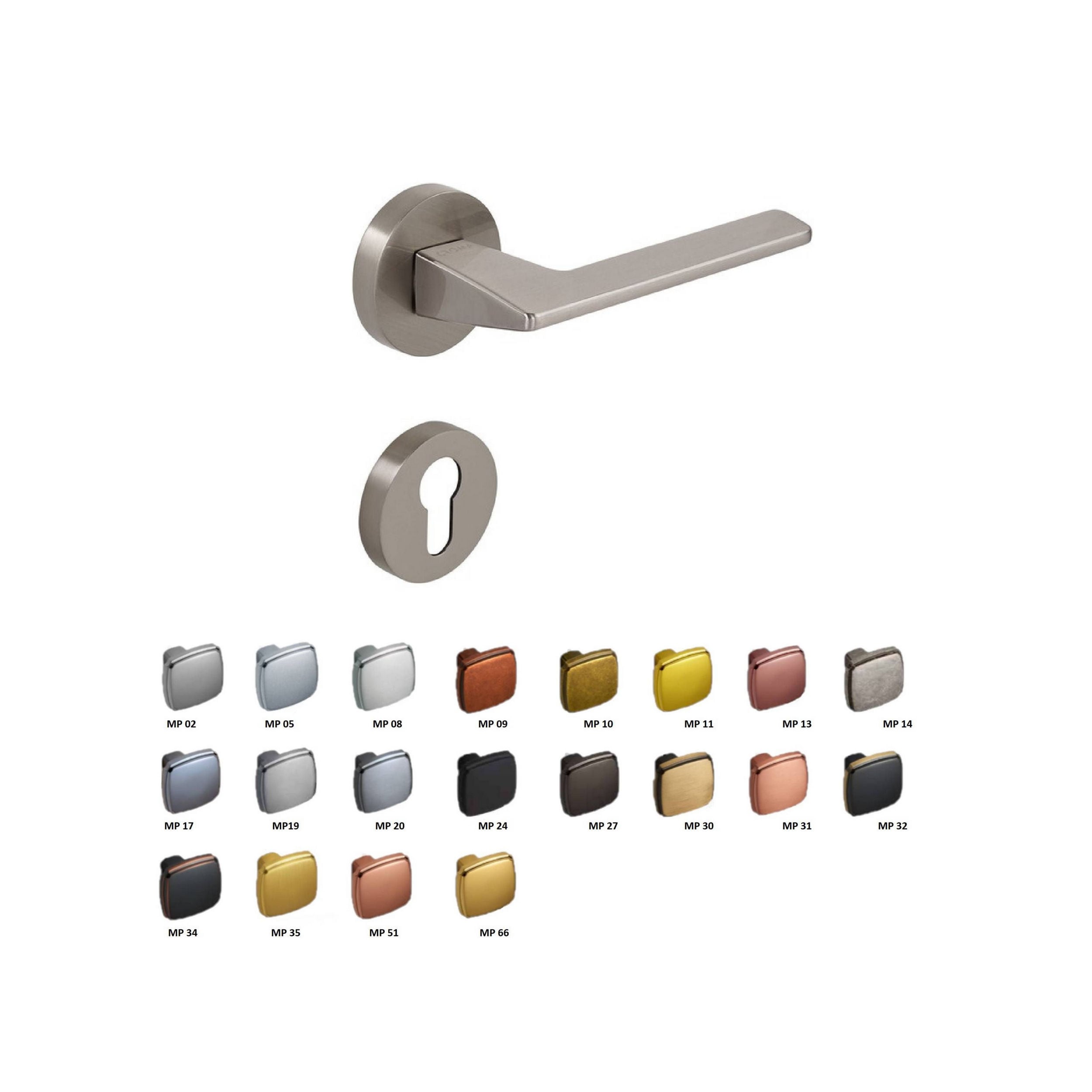 ÇEBİ İnox Croma Via-S Kare Rozetli Banyo Kapı Kolu (115110103603)