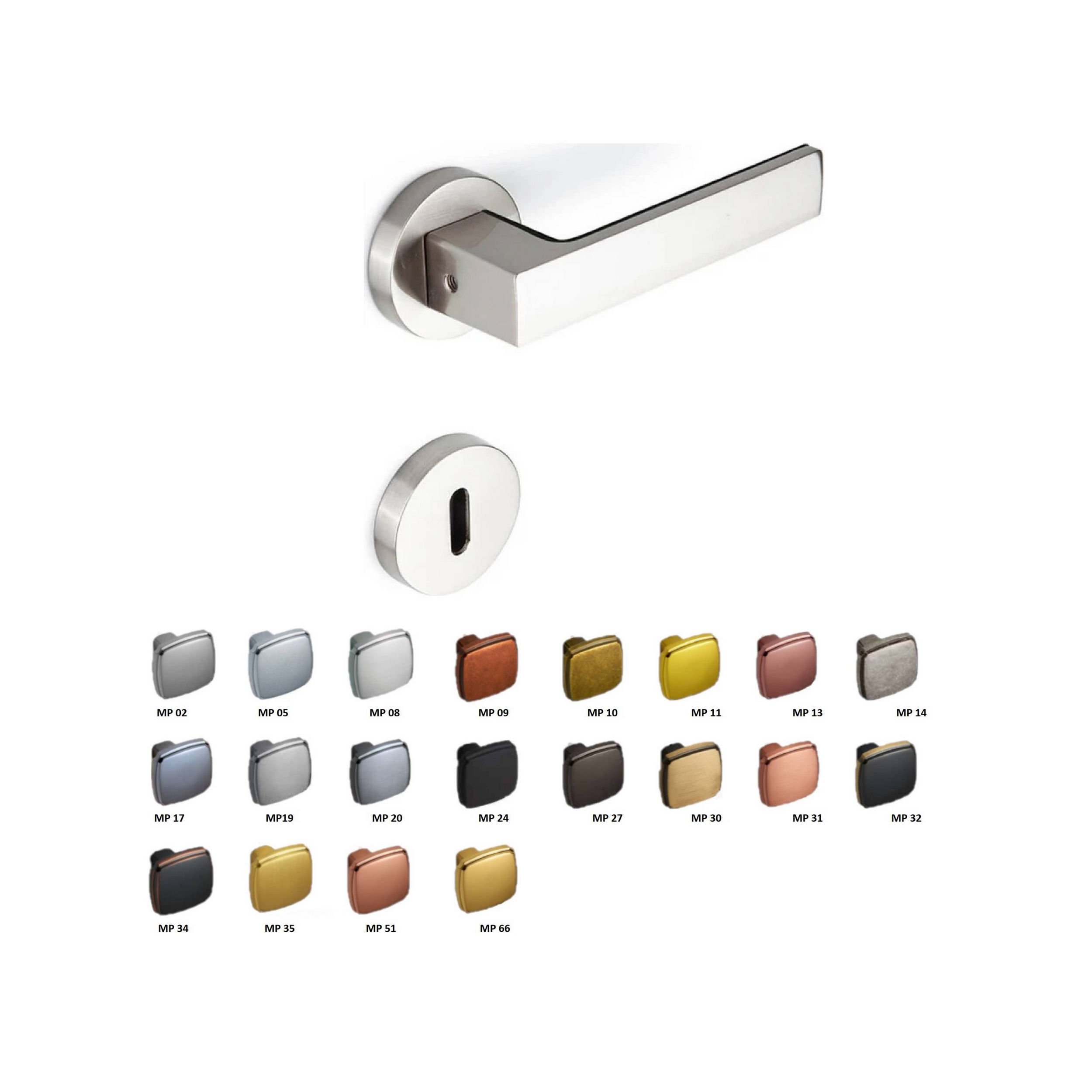 ÇEBİ İnox Croma Zera Yuvarlak Rozetli Oda Kapı Kolu (115110105101)