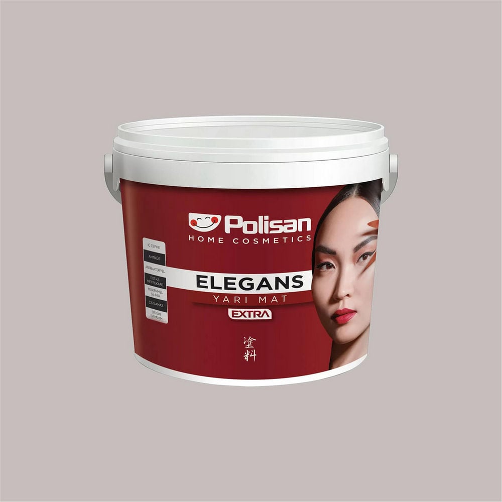 Polisan 4002 - Doğal Gri - Cİ-6203 2,5 Litre Elegans Extra Yarı Mat İç Cephe Boyası (25600021000)