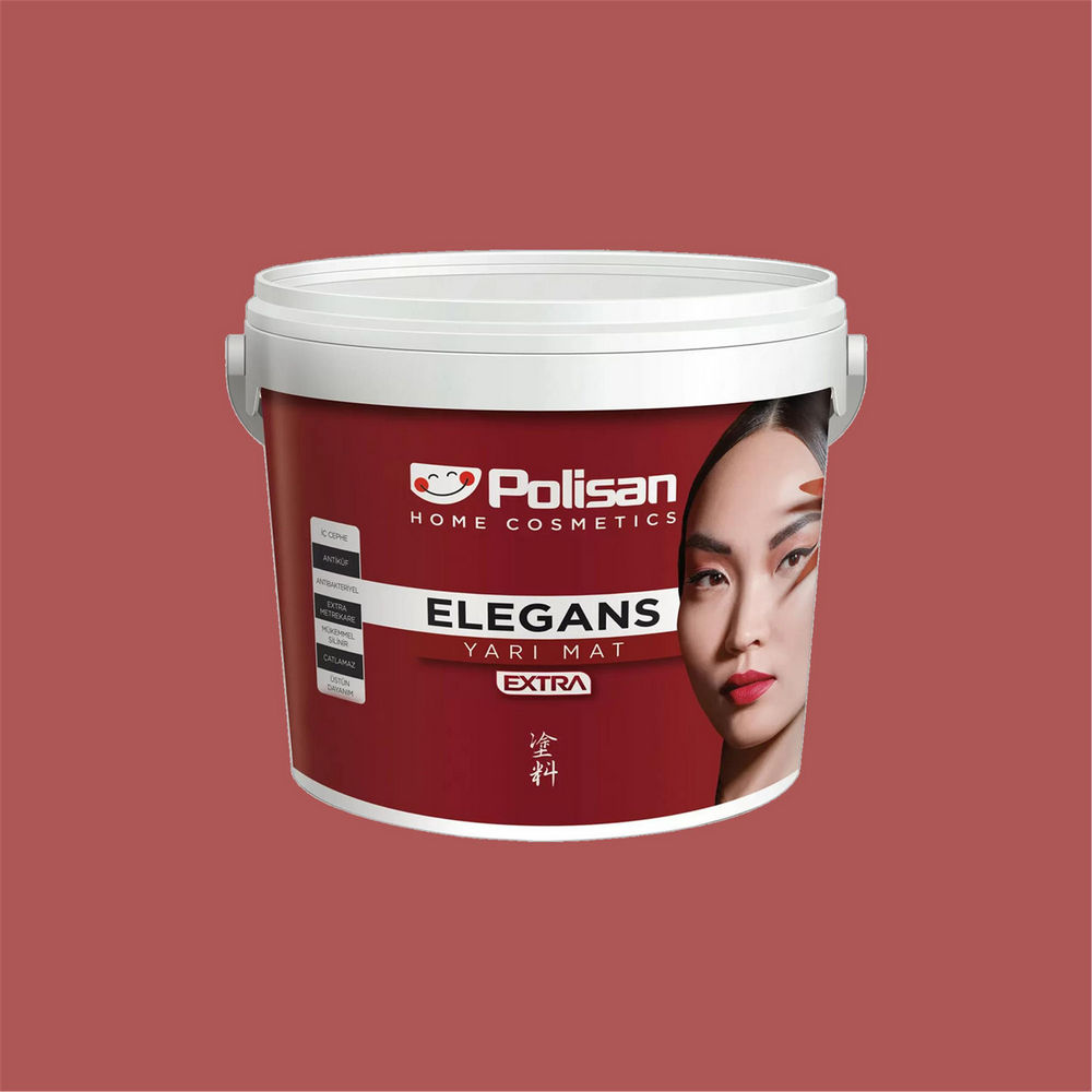 Polisan 4239 - Karmen Kırmızısı - Cİ-7105 2,5 Litre Elegans Extra Yarı Mat İç Cephe Boyası (25600041000)