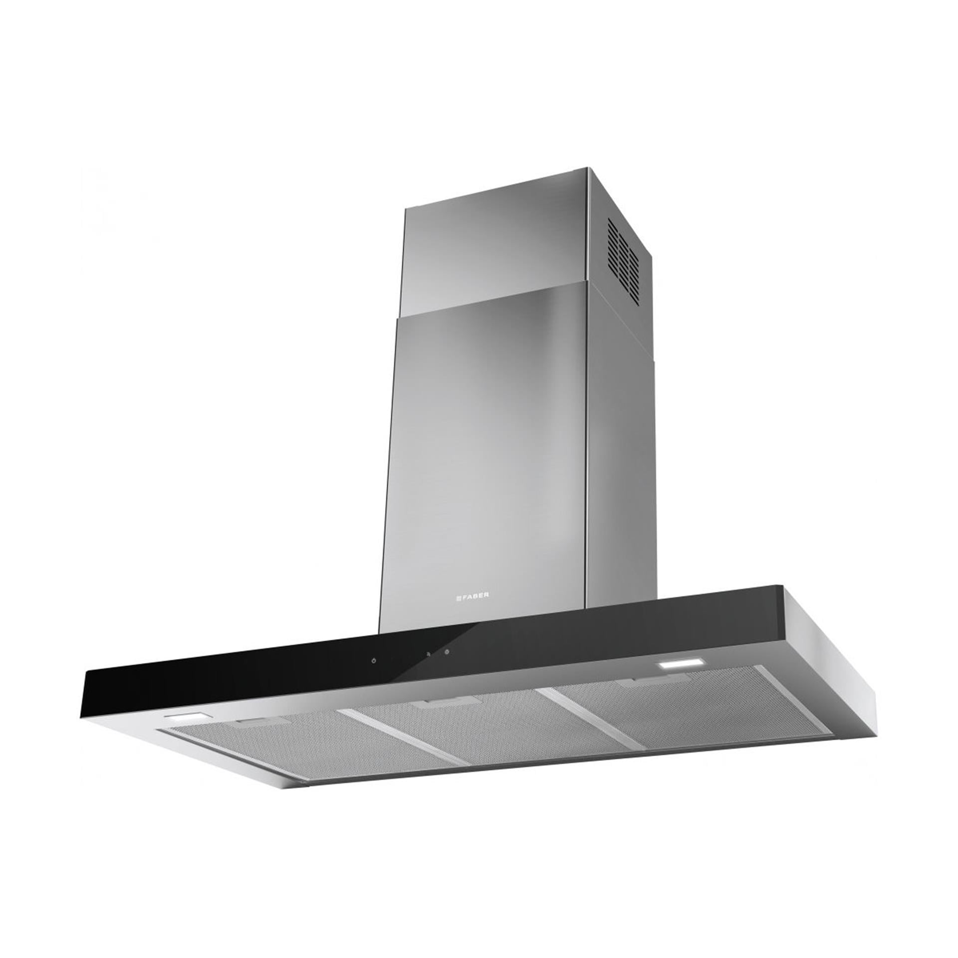 Faber İnox + Siyah Cam Stilo Glass Smart 60 cm Ada Tipi Davlumbaz (325.0617.017)