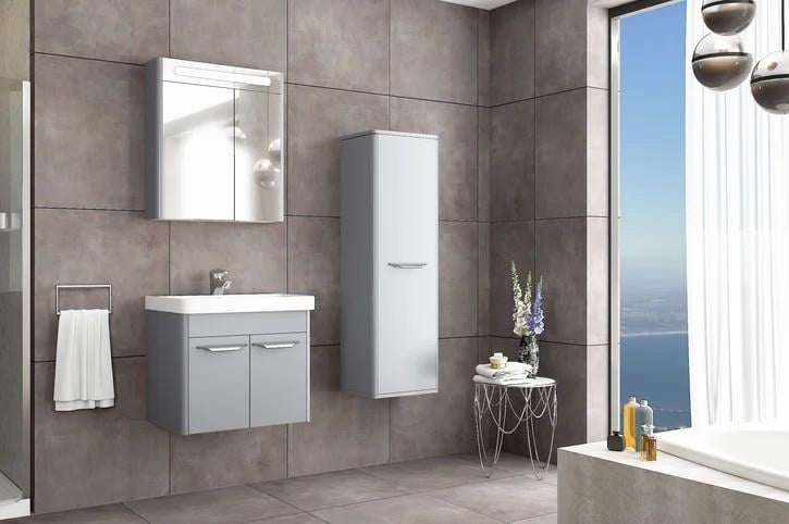 Aquanil Mauna 60 cm Gri Takım Banyo Dolabı