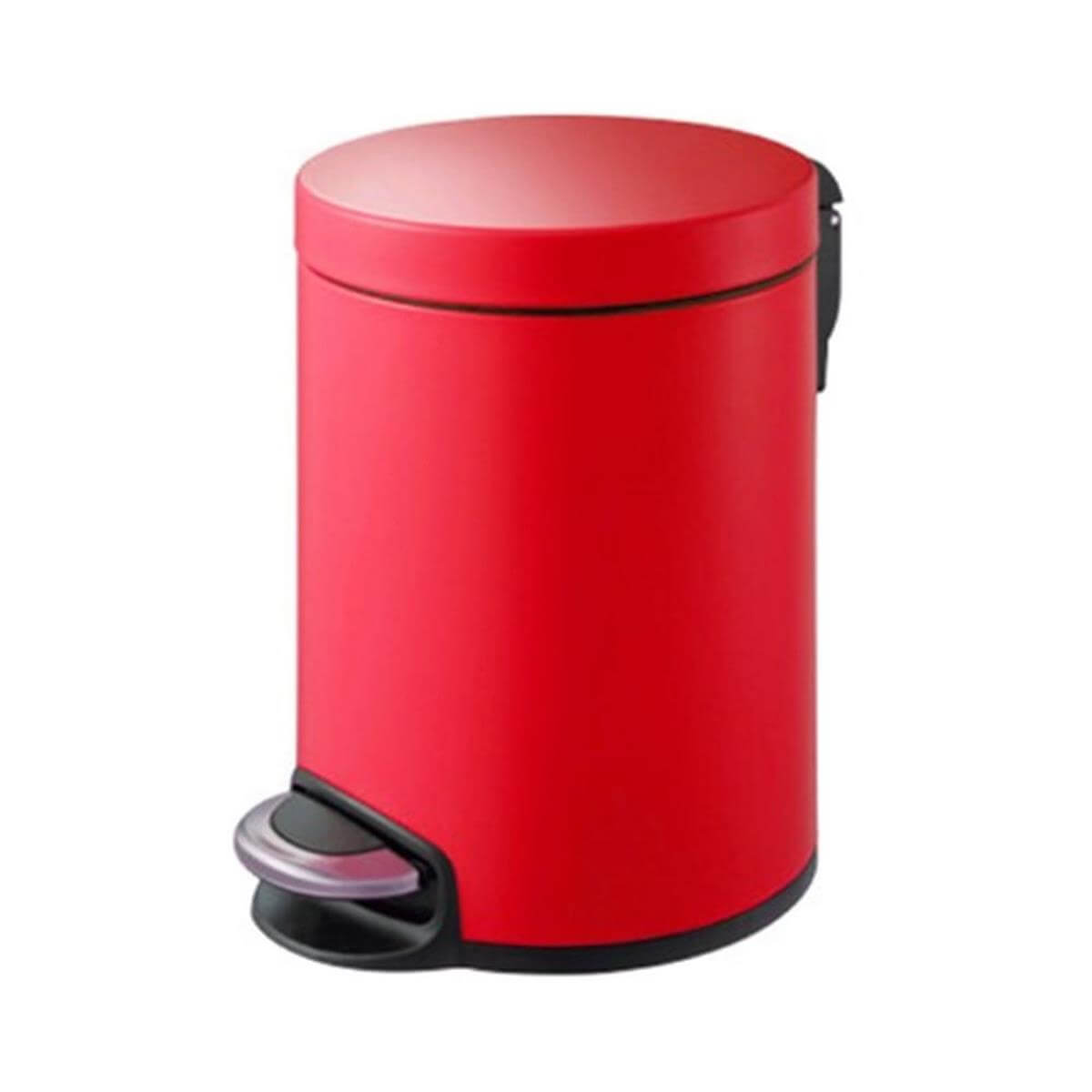 Maxiflow Kırmızı 5 Litre DKP Sac Standart Pedallı Çöp Kovası (4501.2028S.104.05)