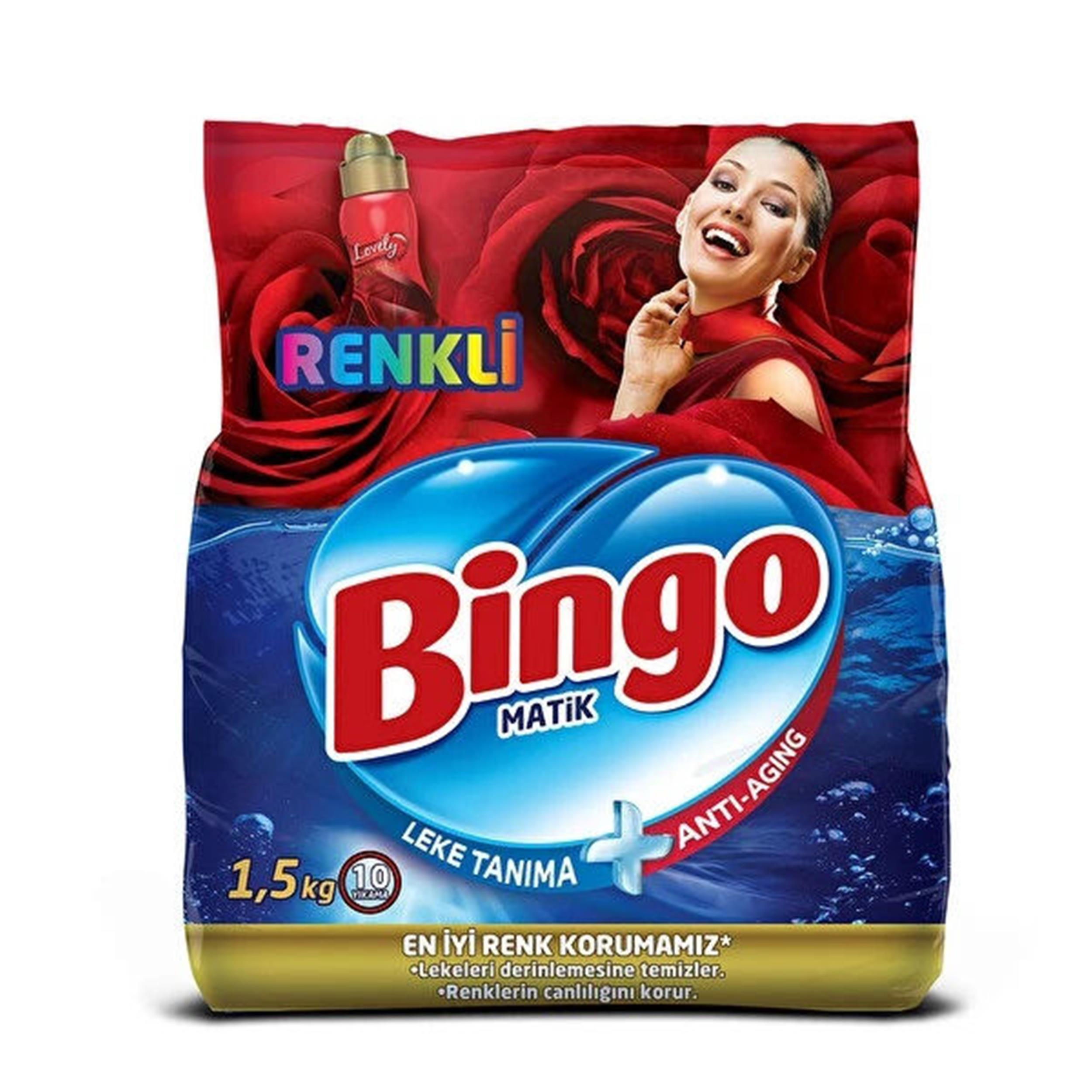 Bingo 1,5 Kg Matik Eko Renkli Toz Çamaşır Deterjanı (50001356)