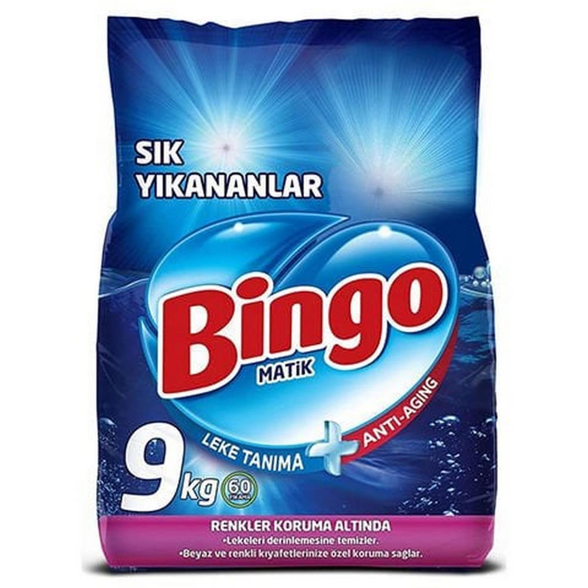 Bingo 9 Kg Matik Sık Yıkanan Beyazlar ve Renkliler için Toz Deterjan (50001377)