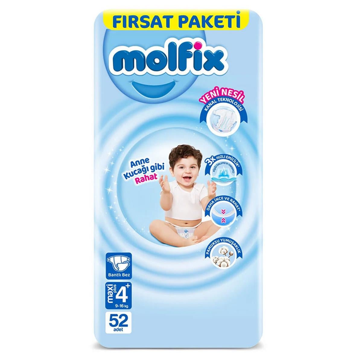 Molfix Maxi Plus 4+ Numara Fırsat Paketi Bebek Bezi (52 Adet) (50001697)