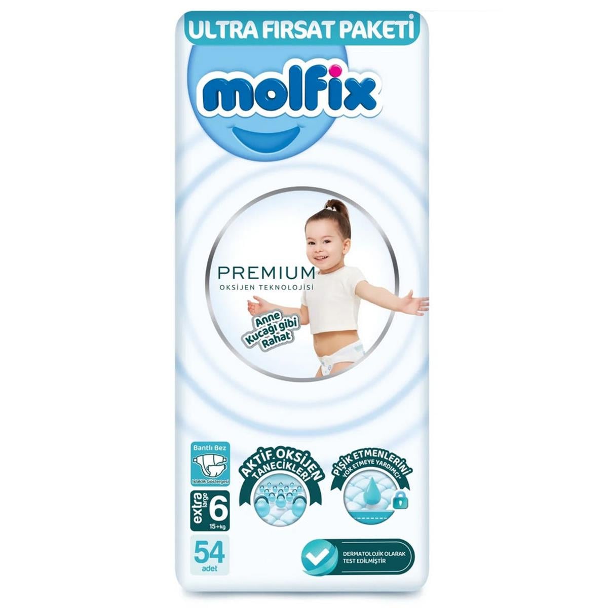 Molfix Extra Large Oksijen Premium Ultra Fırsat Paket Bebek Bezi (54 Adet) (50005517)