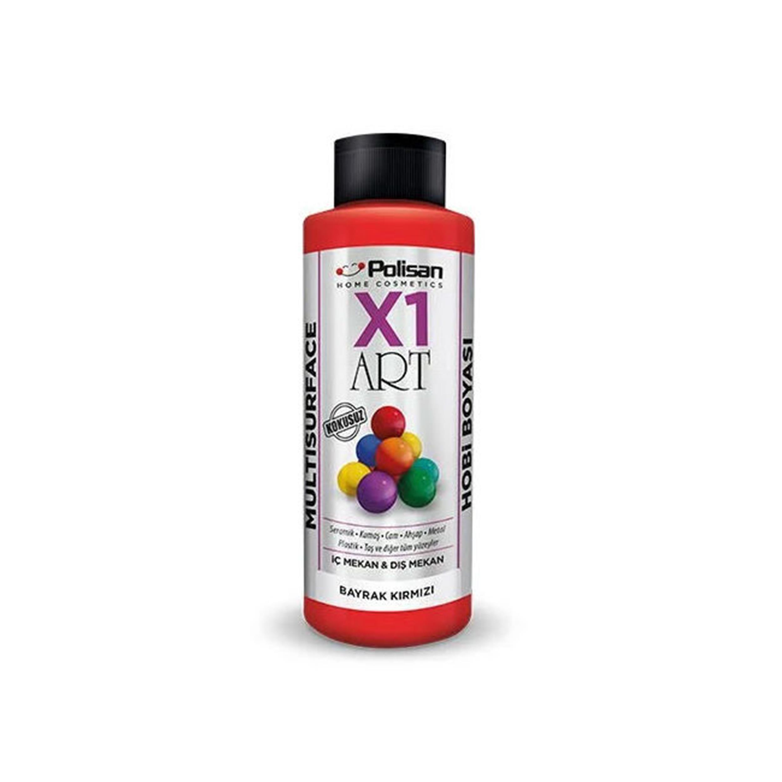 Polisan Bayrak Kırmızı 120 Ml. X1 Art Multisurface Hobi Boyası (98600380200)