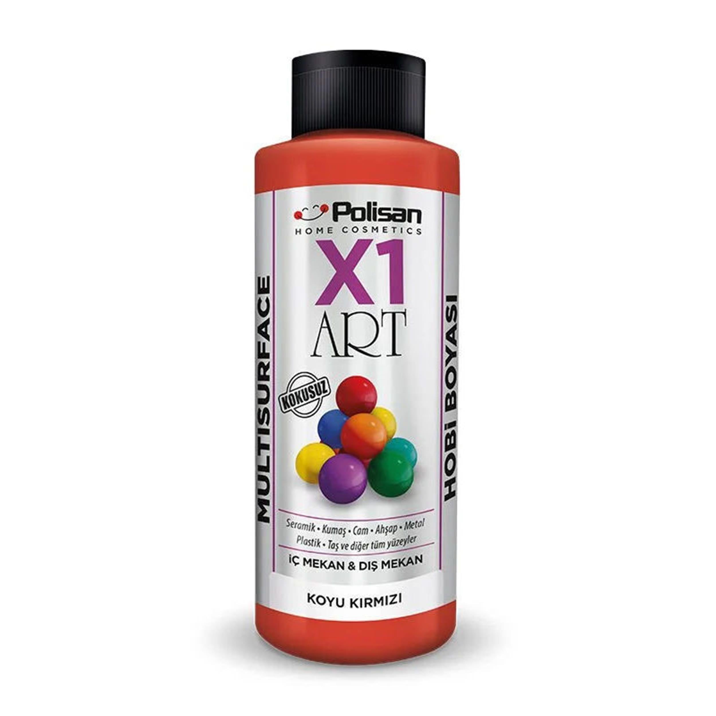 Polisan Koyu Kırmızı 120 Ml. X1 Art Multisurface Hobi Boyası (98600390200)