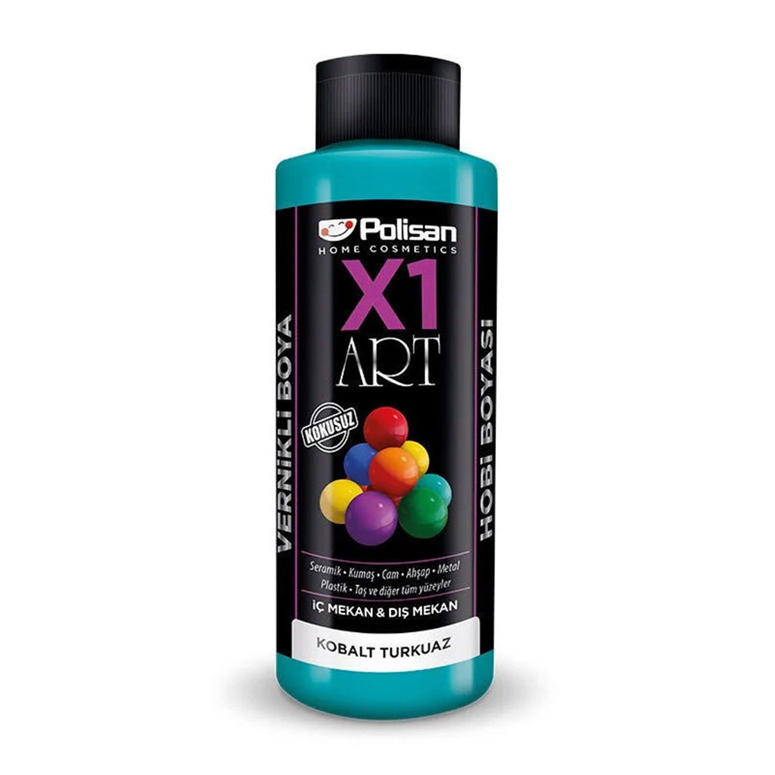 Polisan Kobalt Turkuaz 120 Ml. X1 Art Multisurface Hobi Boyası (98600630200)