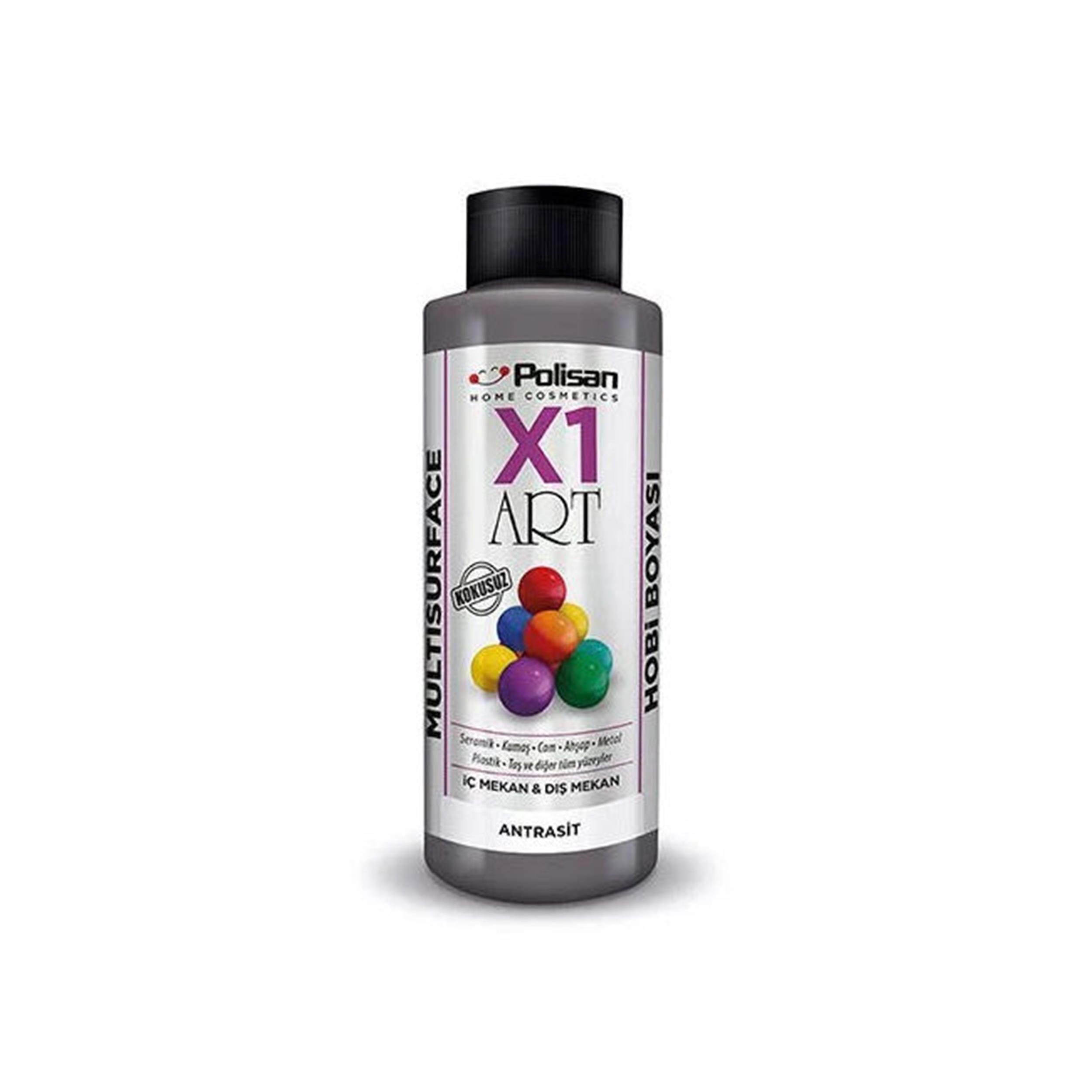 Polisan Antrasit 120 Ml. X1 Art Multisurface Hobi Boyası (98600940200)