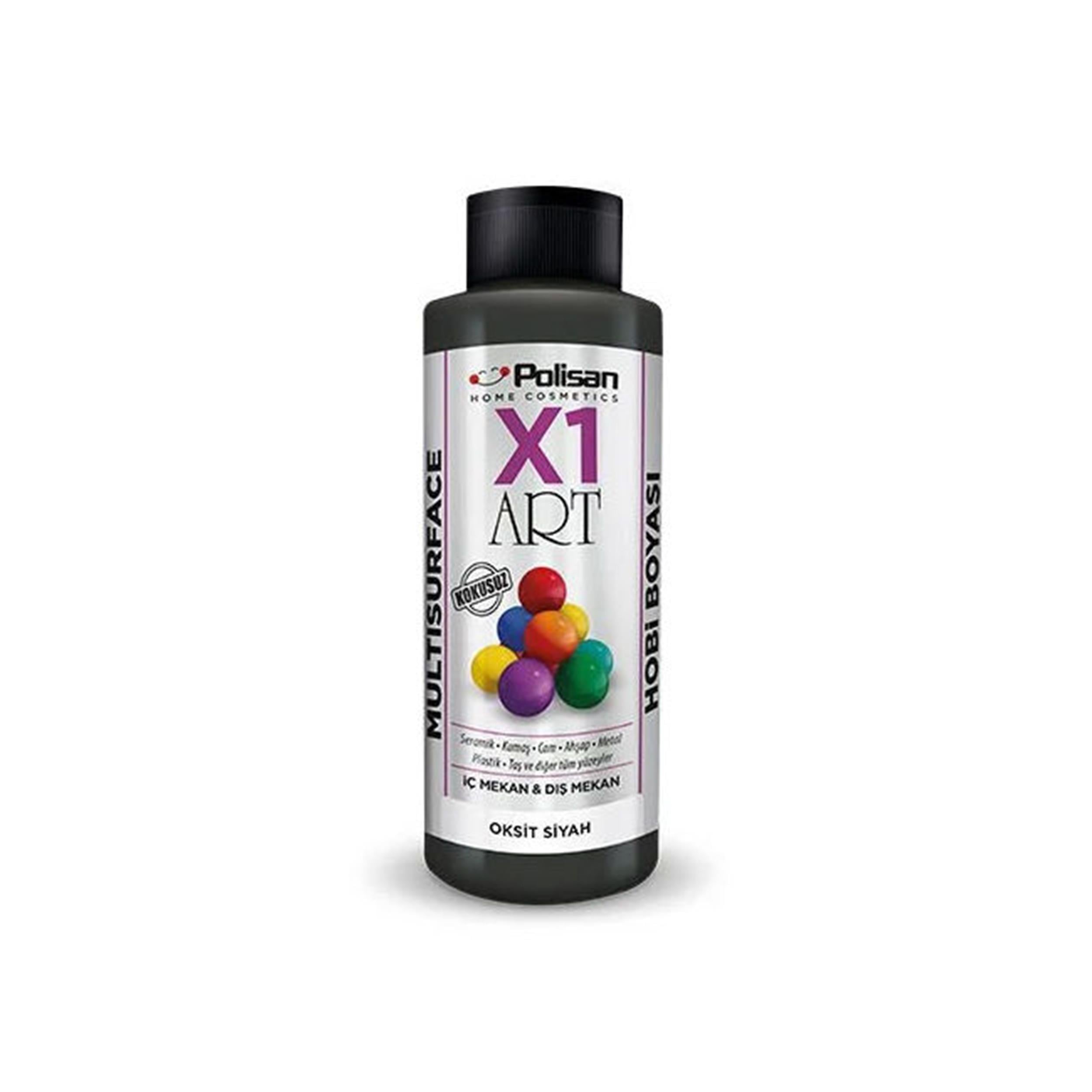 Polisan Oksit Siyah 120 Ml. X1 Art Multisurface Hobi Boyası (98601000200)