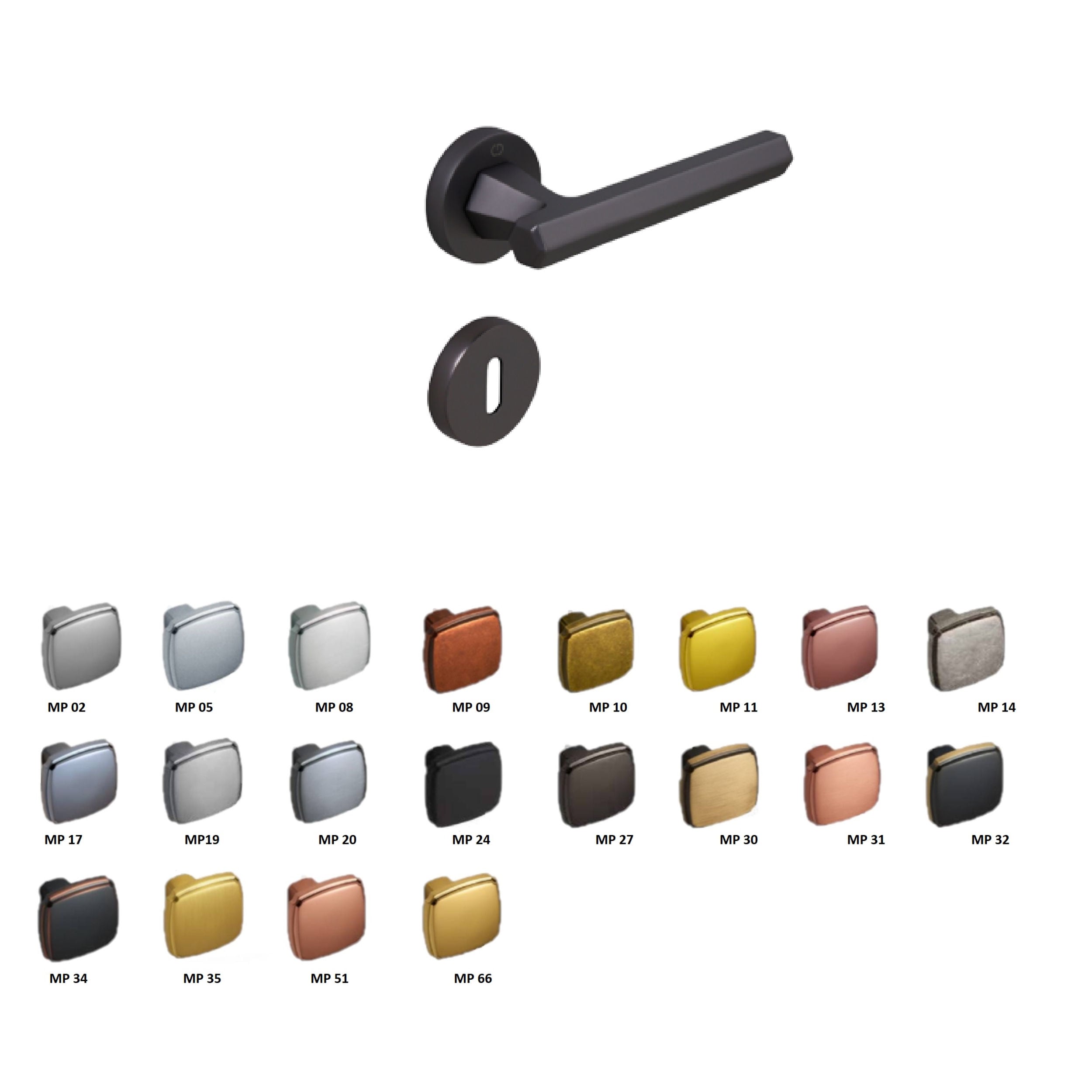 ÇEBİ Mat Siyah Rozetli Thor Oda Kapı Kolu MP24 (A51089189124)