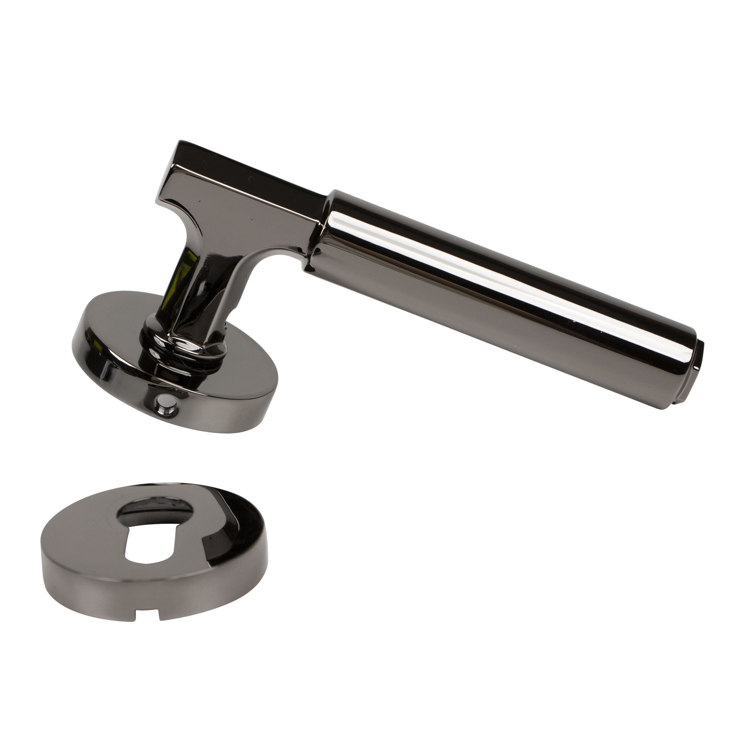 ÇEBİ Parlak Antrasit Rozetli Irıs Yale Kapı Kolu MP17 (A51269190117)