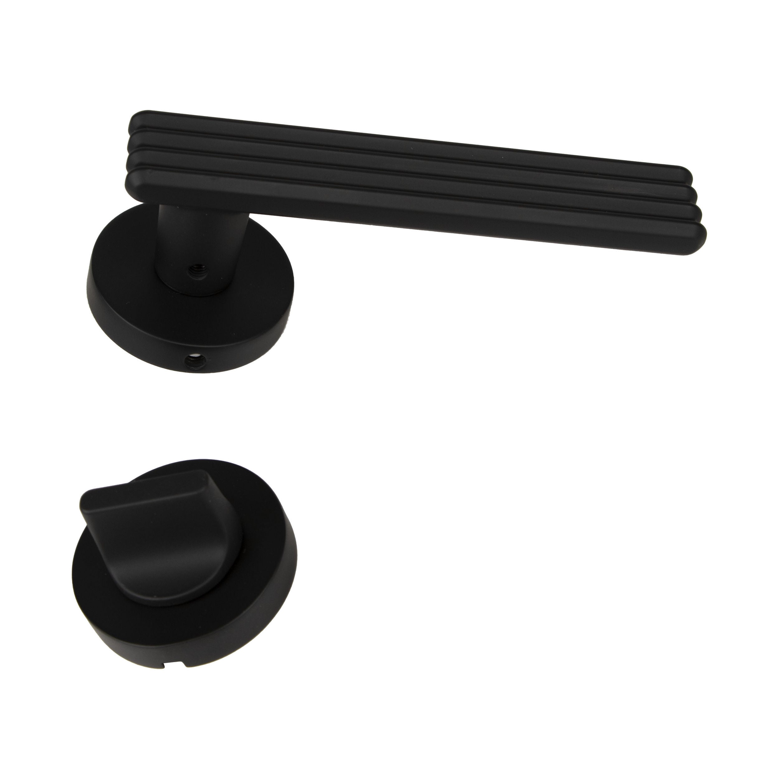 ÇEBİ Mat Siyah Rozetli Leco Banyo Kapı Kolu MP24 (A584013124)