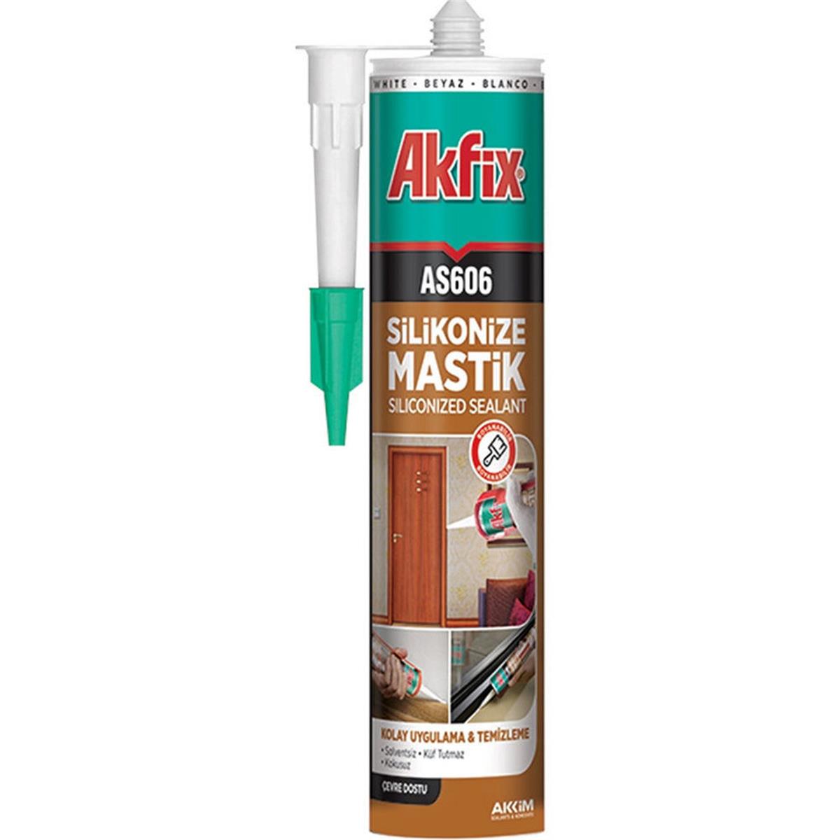 Akfix Gri 500 Gr. AS606 Silikonize Akrilik Mastik (AKFIX.AA016)