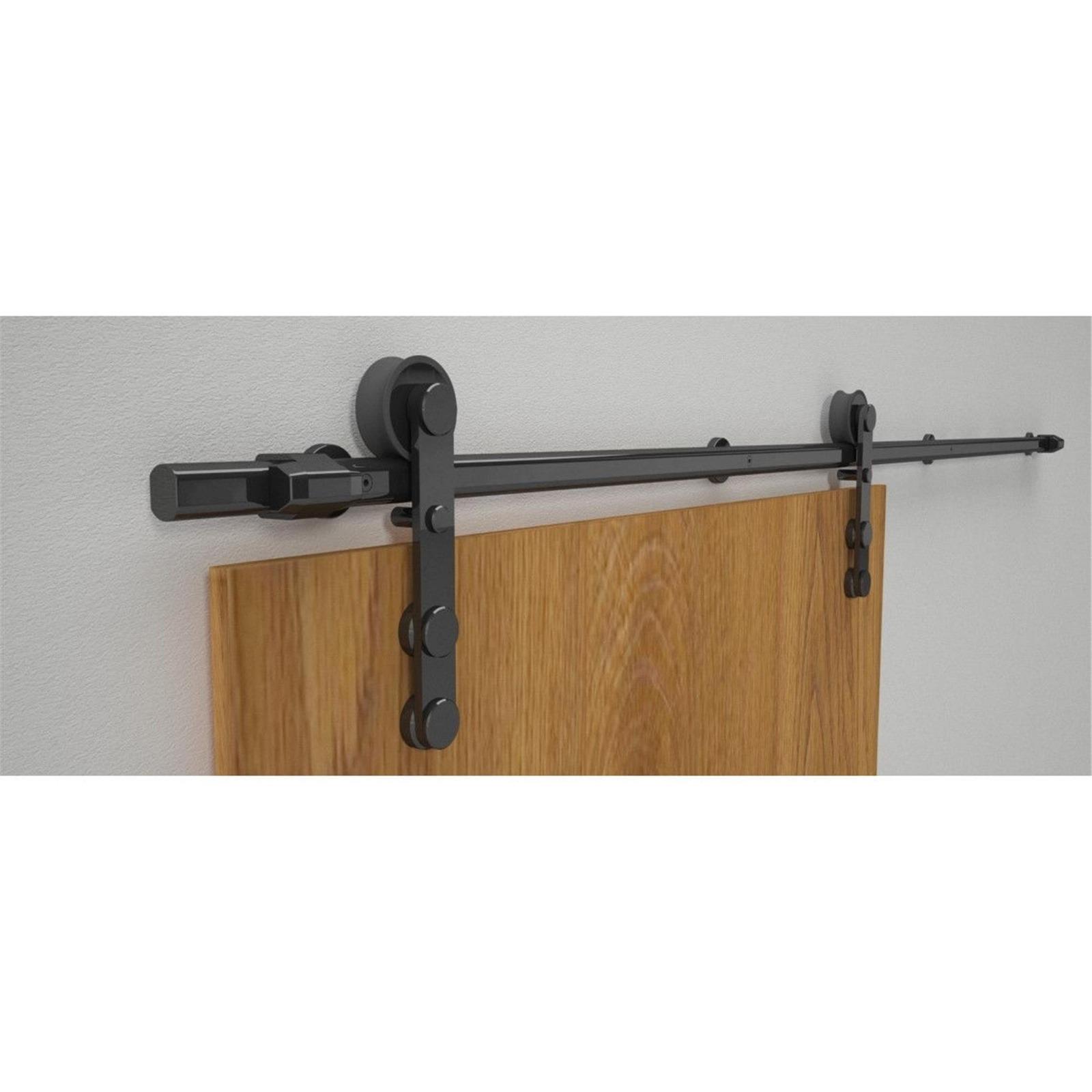 Albatur Siyah 170 cm Üstten Askı Ahşap Sürme Kapı Sistemi (ALB-M20 8800 170)