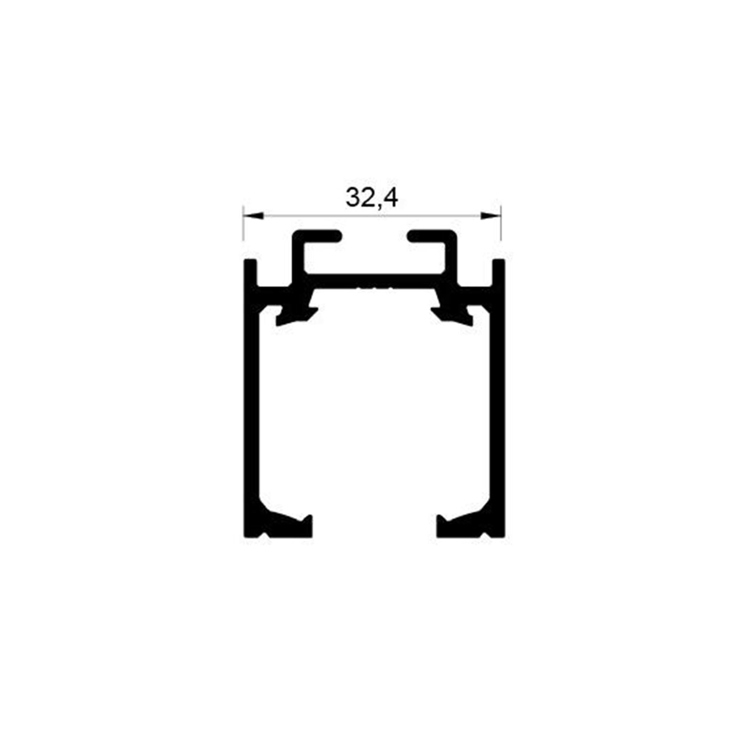 Albatur Mat Eloksal 2 Metre Üst Ray (ALB-M50 9775 410*2)