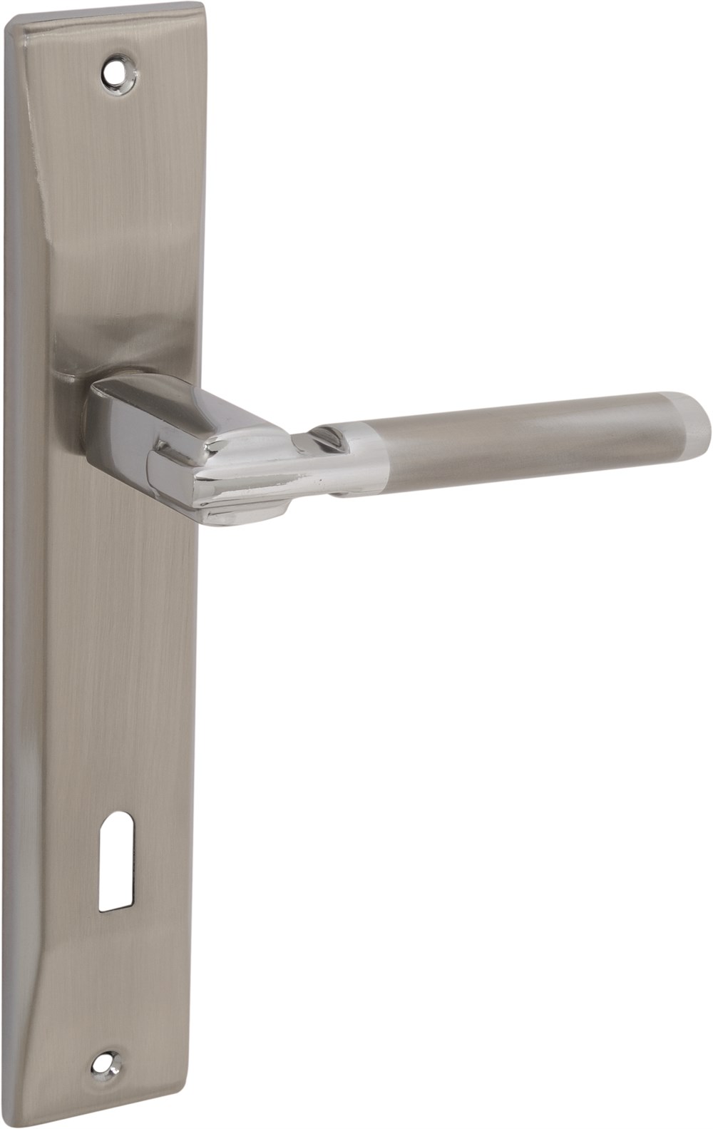 Ar-Pat Krom Saten Açmalı Still Lüks Aynalı Alüminyum Yale Kapı Kolu (AR-LAA106-2-01)