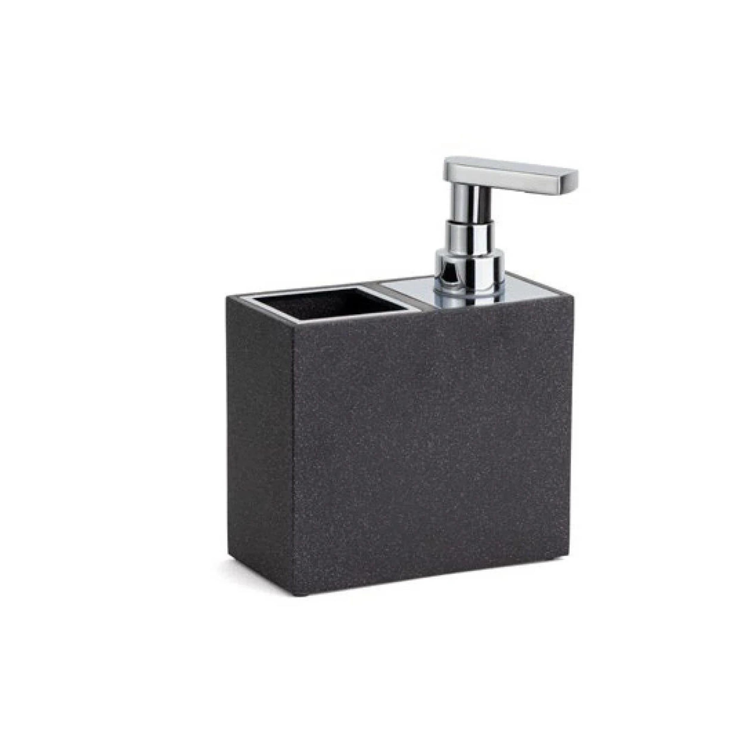 System Mat Siyah Krom Diş Fırçalık ve Sıvı Sabunluk (BA2027 022 R2-CR)
