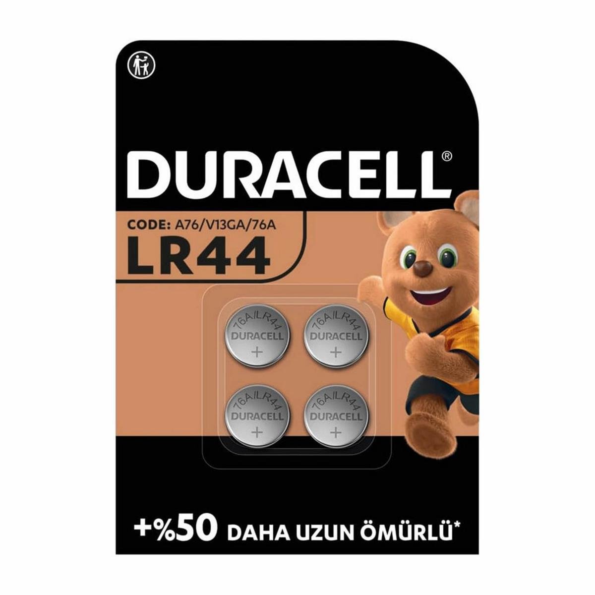 Duracell LR44 1.5V Alkalin Düğme Pil (4 Adet) (DRCL-2199)