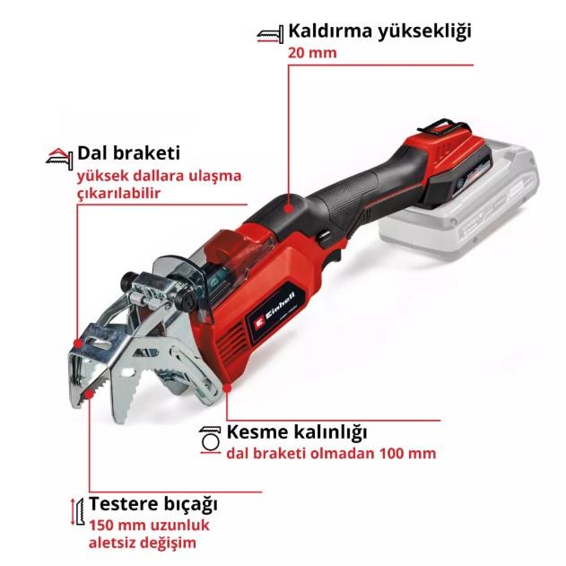 Einhell Expert GE-GS 18/150 Li - Solo, Akülü Dal Kesme Makinesi (Akü ve şarj cihazı dahil değildir)