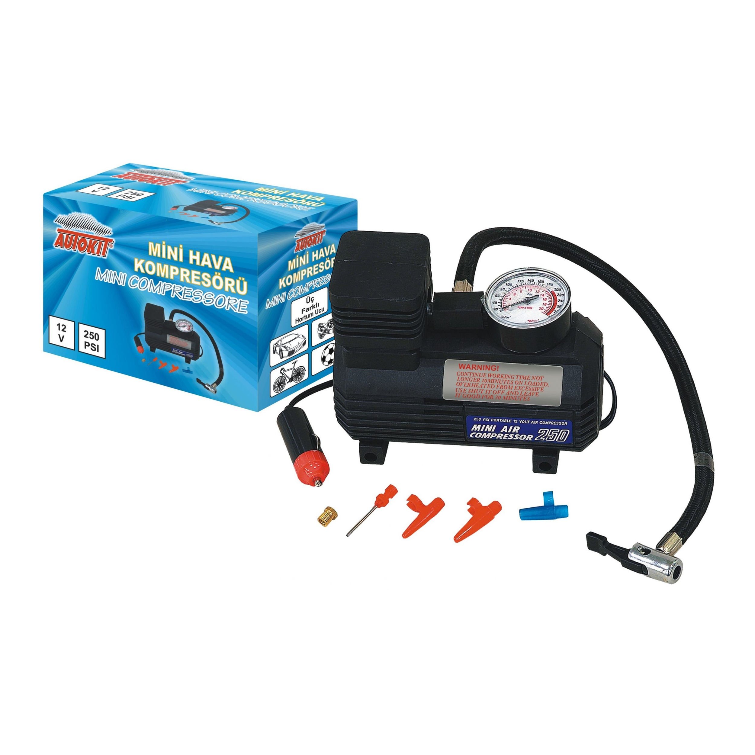 Autokit Ufak Tip Saatli Kompresör (FA1-035-K)