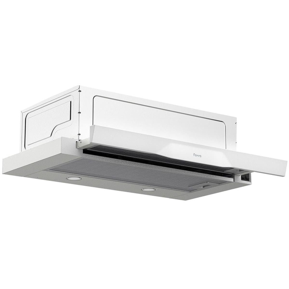 Ferre Beyaz Cam 60 cm D037 Sürgülü Rocker Aspiratör (Ferre.1236640)