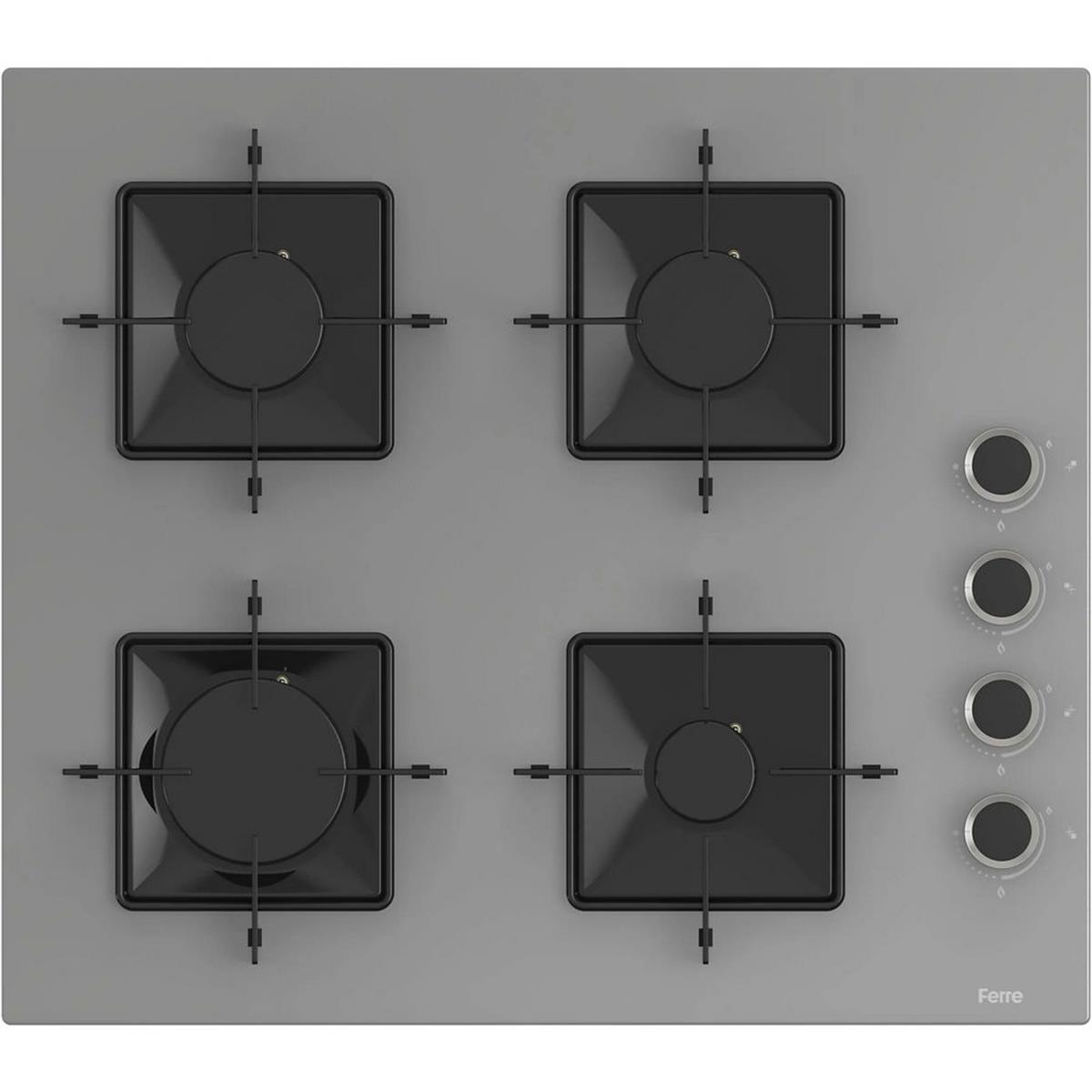 Ferre Gri Cam 60 cm SS208 Kare Gözlü Ankastre Ocak (Ferre.SS208)