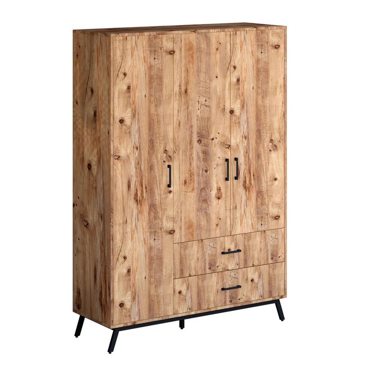 F.L.Y. Atlantik Çam Alfa 3 Kapak 2 Çekmeceli Gardırop (FLY174046)