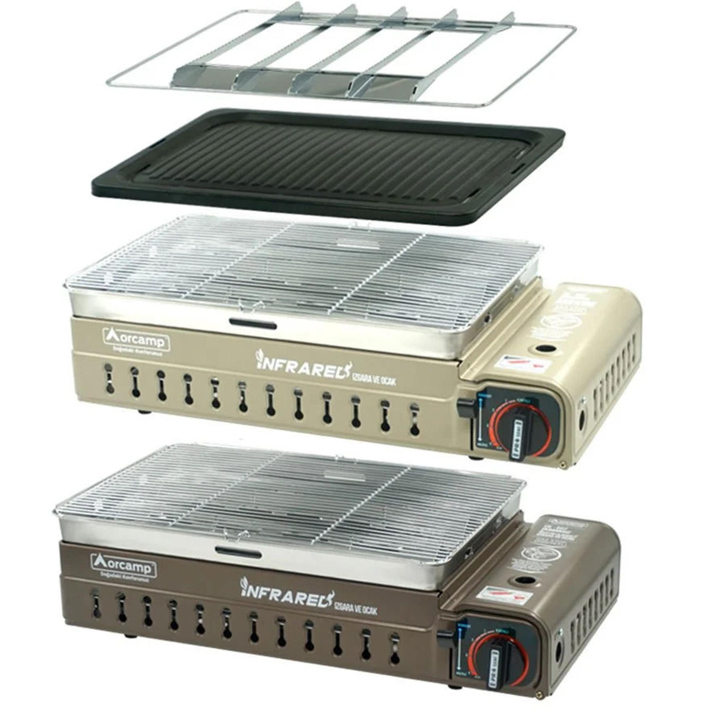 Orcamp Kahverengi Çantalı Portatif Dumansız Izgara Kamp Ocağı (FM.02.00.0024)