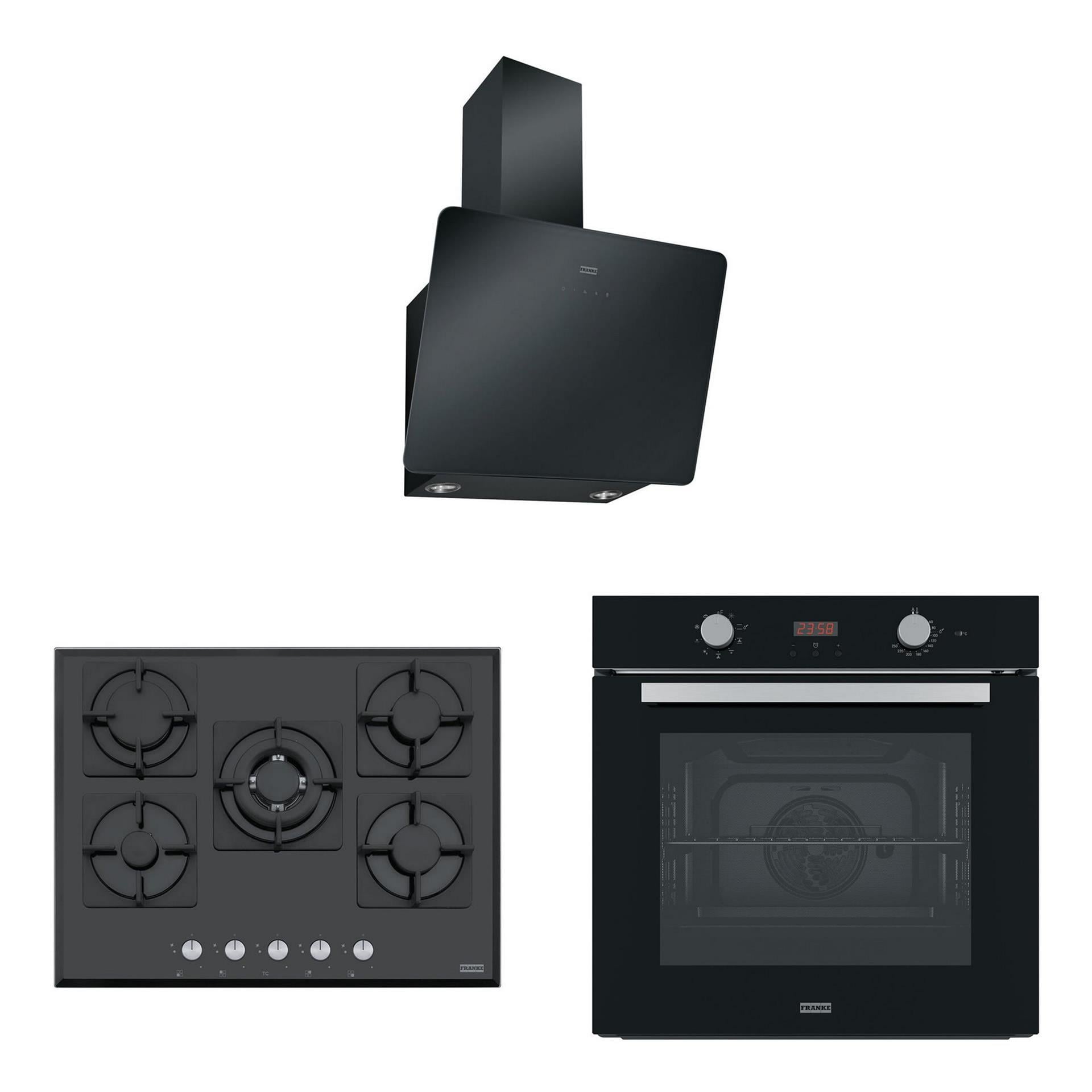Franke Siyah Cam Ankastre Set (3' Lü Set)
