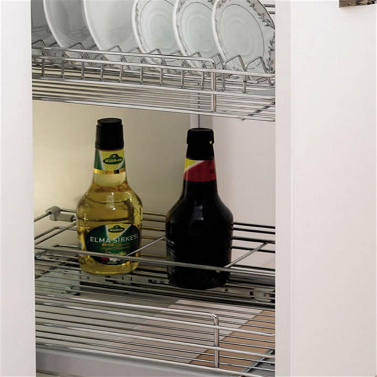 Huzur Frenli Raylı Tablalı ve Şişelikli Tezgah Altı Ünite (H 2611)