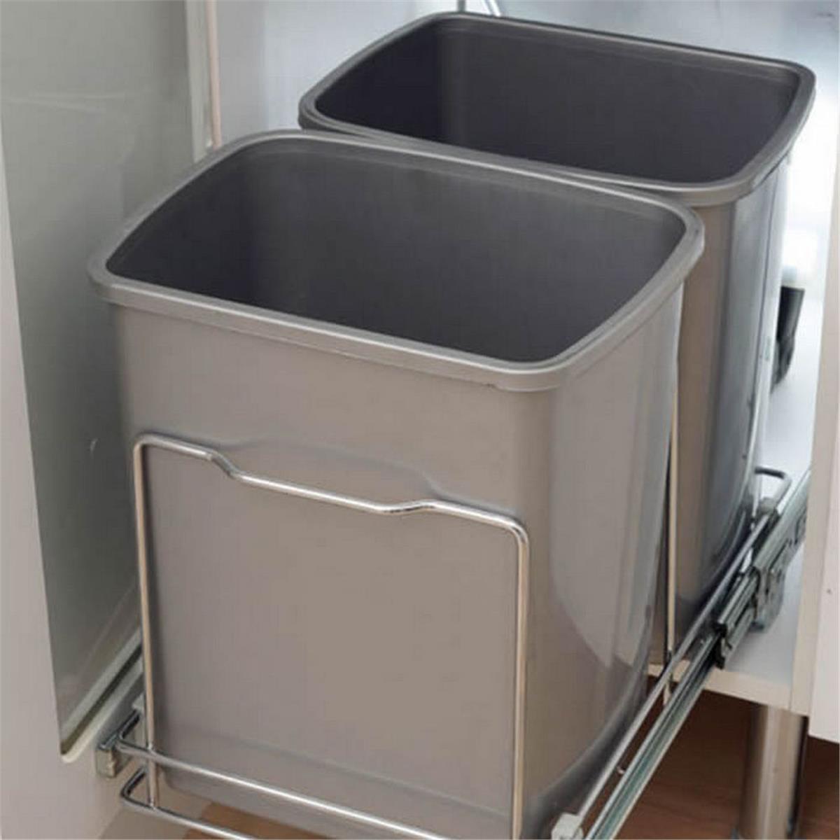 Huzur 32 Litre Teleskopik Raylı Plastik Gövde Çöp Kovası (H 3751)