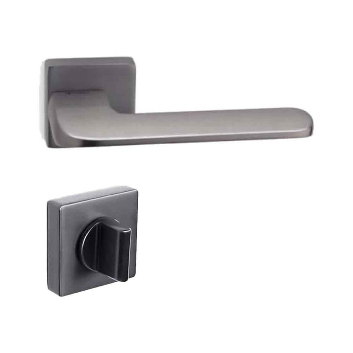 System Füme Saten Atlas Banyo Kapı Kolu (HA170RO11W BBN)