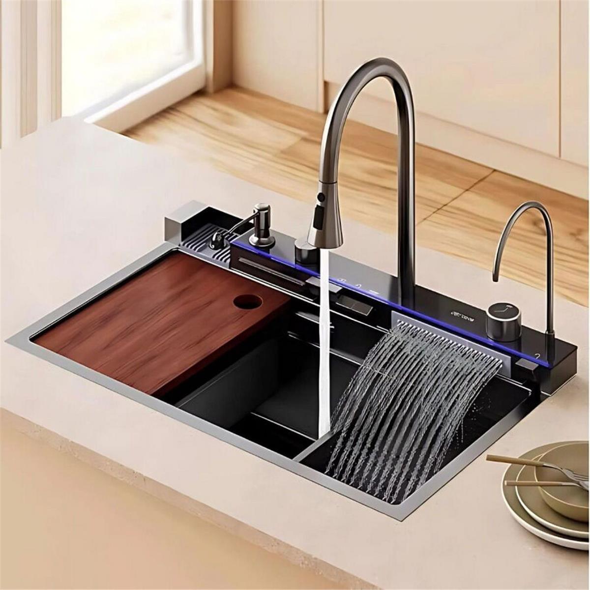 Hiens 75x46 cm Button Akıllı Fonksiyonel Eviye (HIENS.M-001)