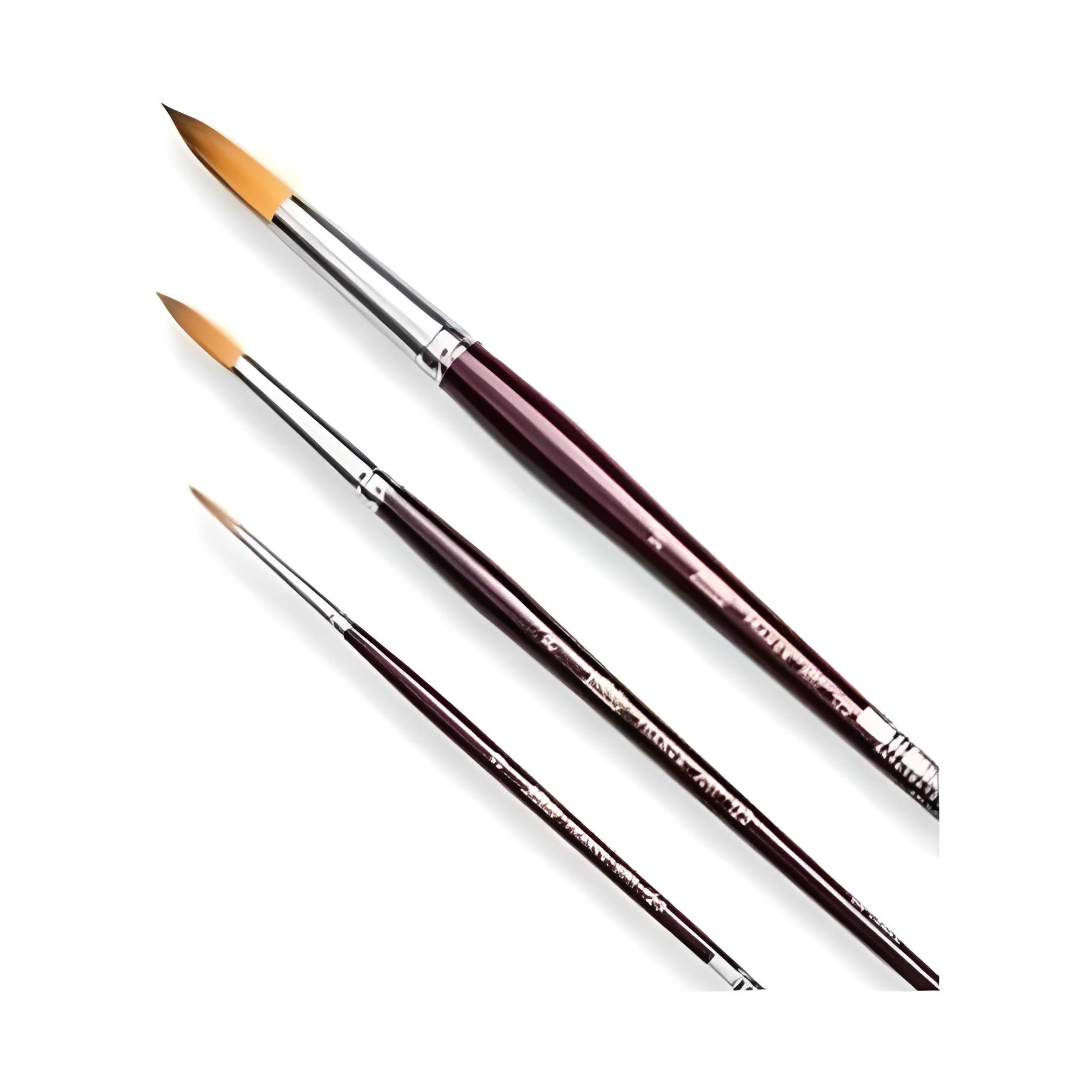 İzmir Fırça 2 Numara Yuvarlak Luna Sulu Boya Rötuş Fırçası (İZ-007697)