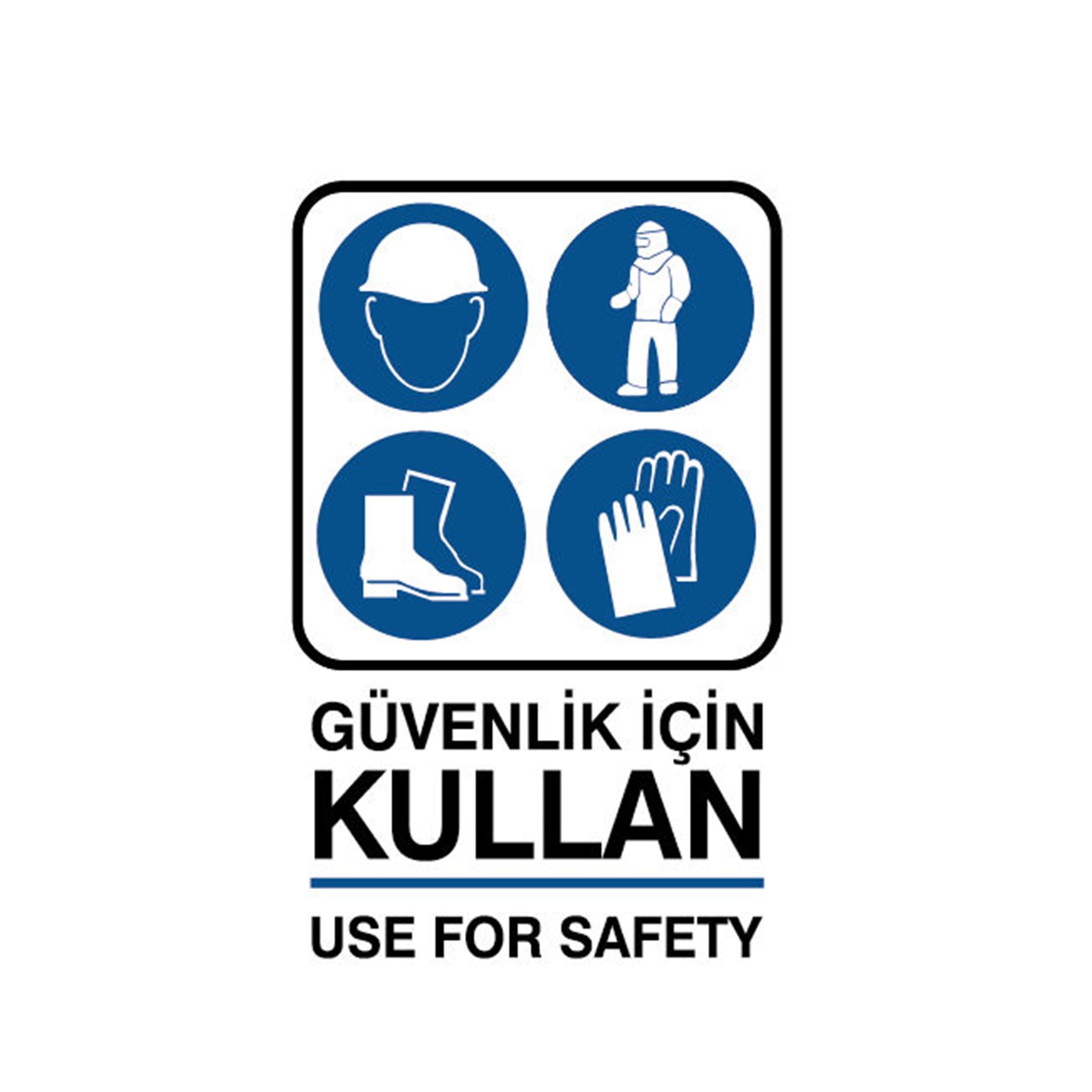 İzmir Fırça 25,5x36 cm Metal Güvenlik İçin Kullan Uyarı Tabelası (İZ-551848)